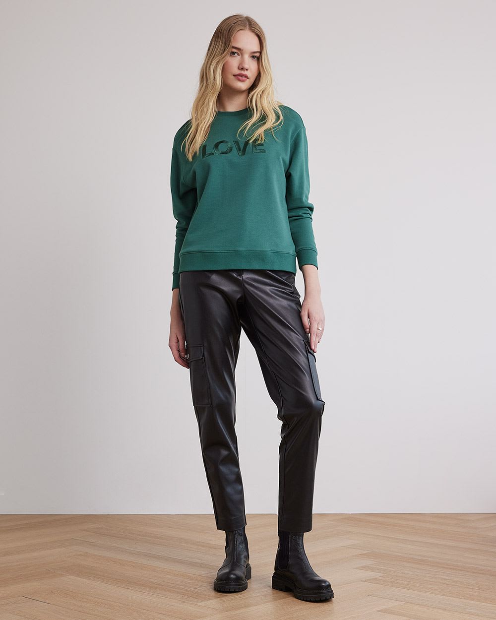 Long-Sleeve Crew-Neck Brushed French Terry Sweatshirt