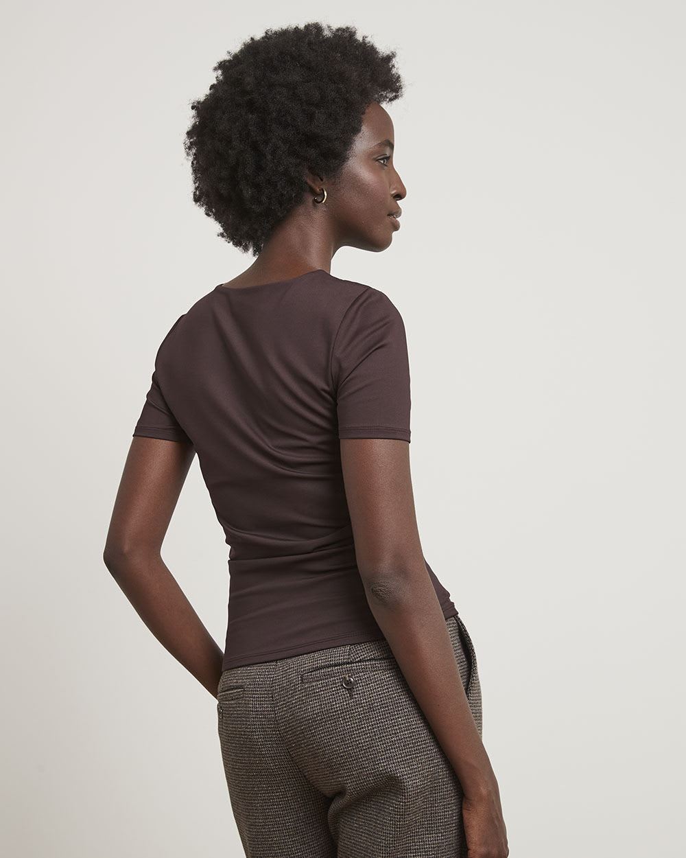 Short-Sleeve Crew-Neck Bodycon Tee, BodyConfident