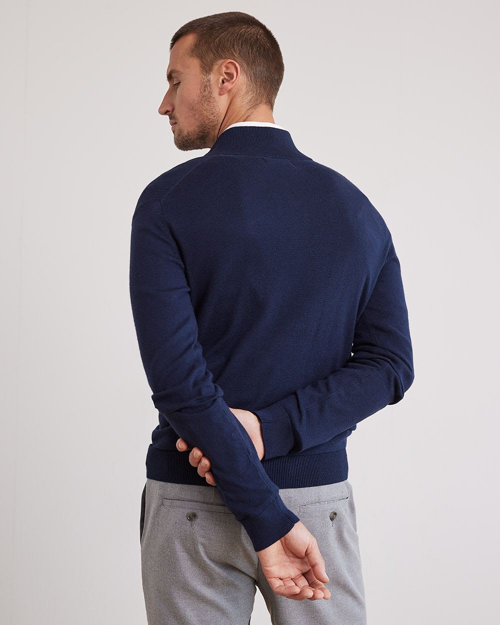 Mock-Neck Sweater with Half-Zip