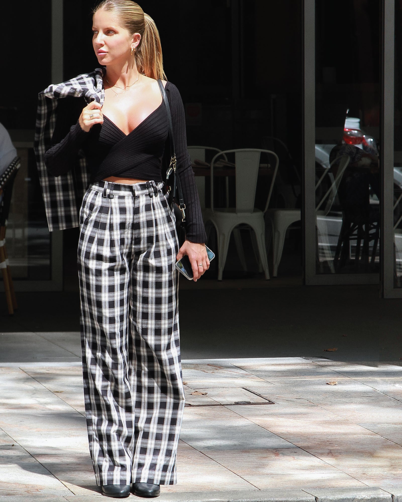 Belle & Bloom Dominoes Wide Leg Check Pant