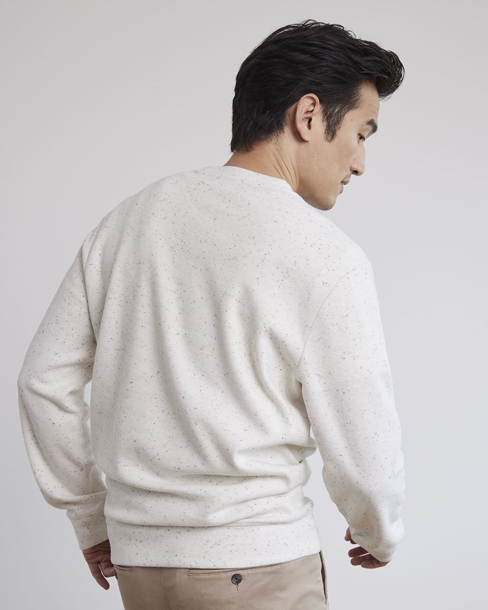 Crew-Neck Waffled-Knit Pullover