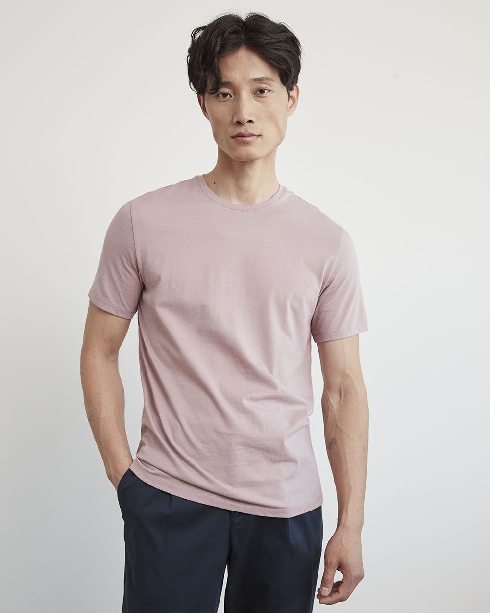 Short-Sleeve Crew-Neck Solid Tee