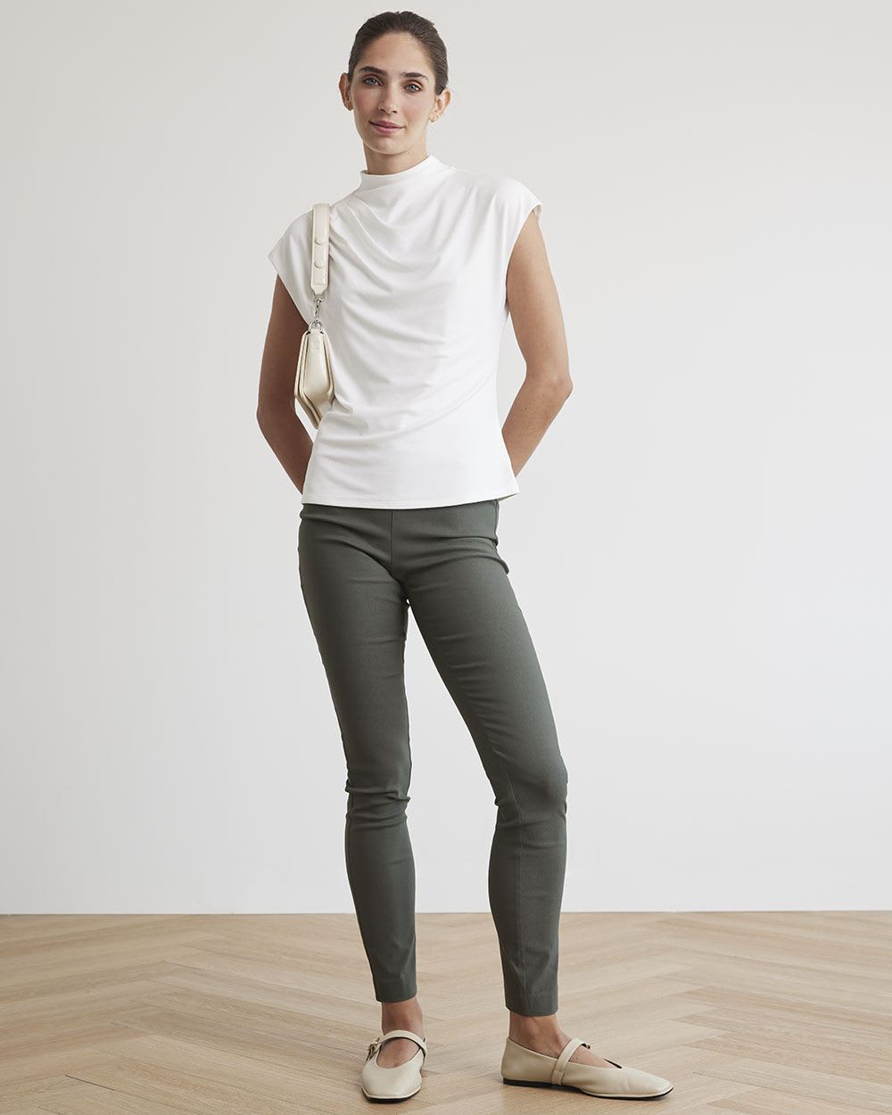 High-Rise Long Solid City Legging Pant