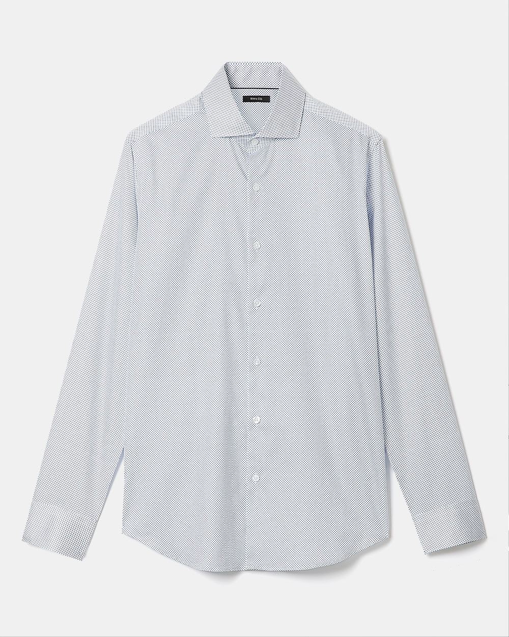 Slim-Fit Dress Shirt with Micro Diamond Pattern