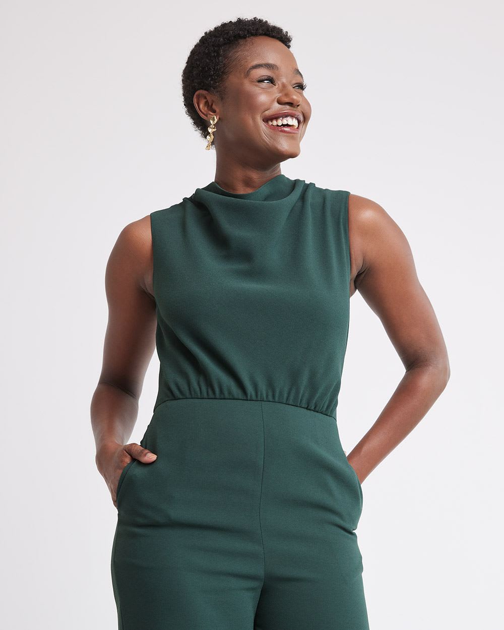 Sleeveless Wide-Leg Jumpsuit with Open Back