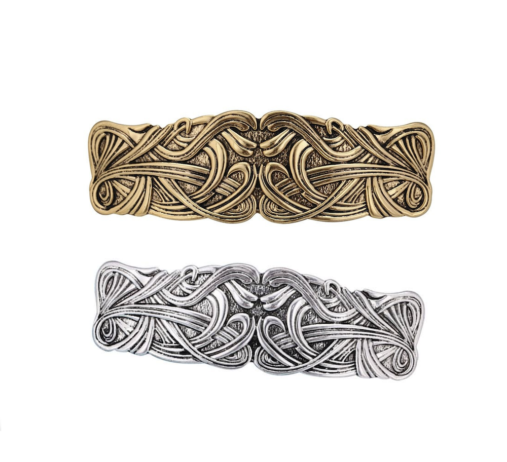 Goldtone & Silvertone Ornate Celtic Set of 2 Hair Clips - Don't AsK