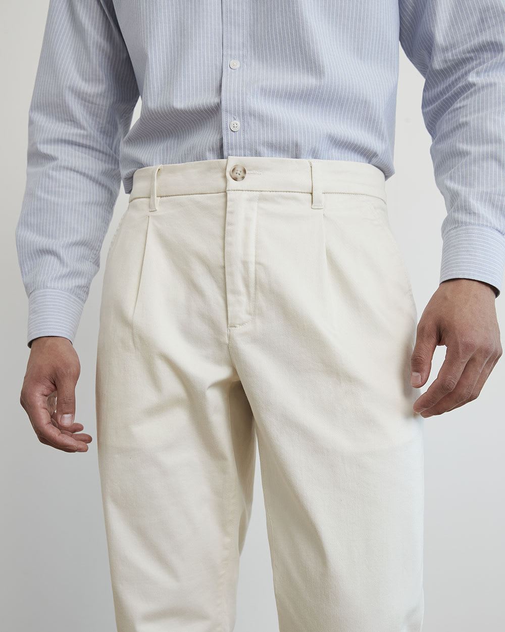 Slim-Fit Pleated Chino Pants - 30"