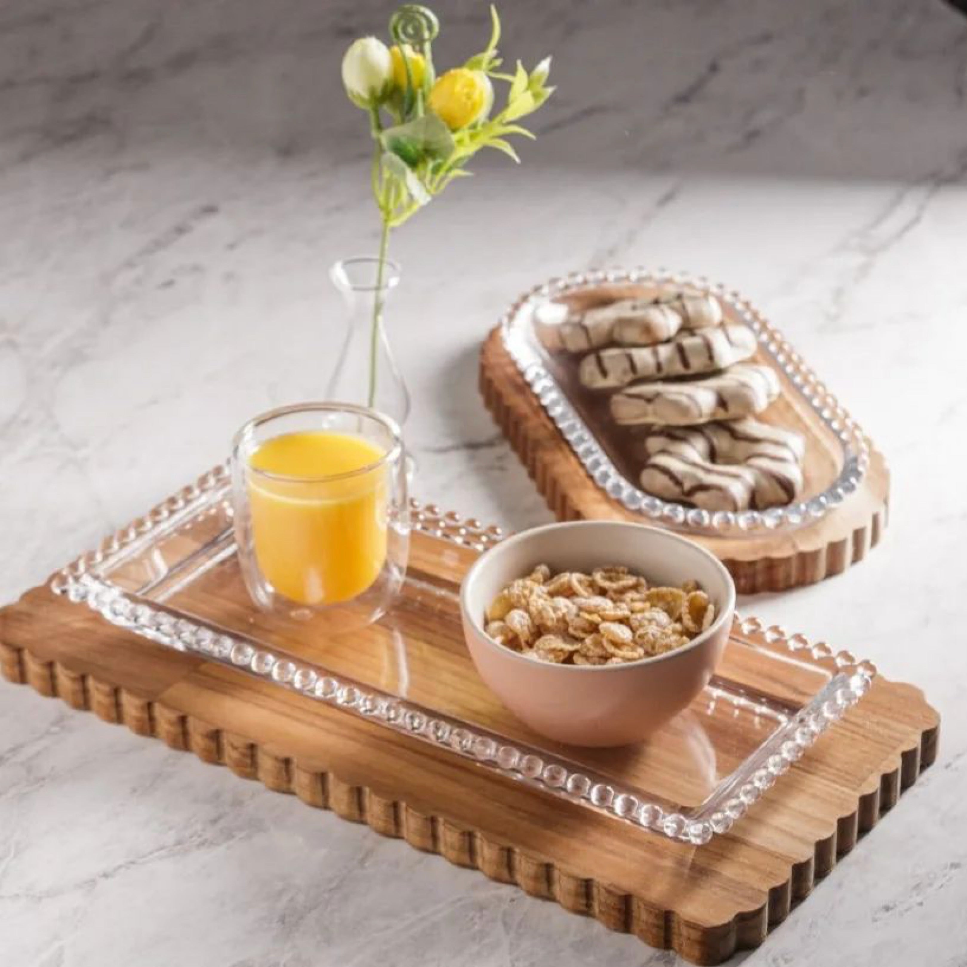 Pearl Collection Crystal Oval Serving Platter 30x15x2cm