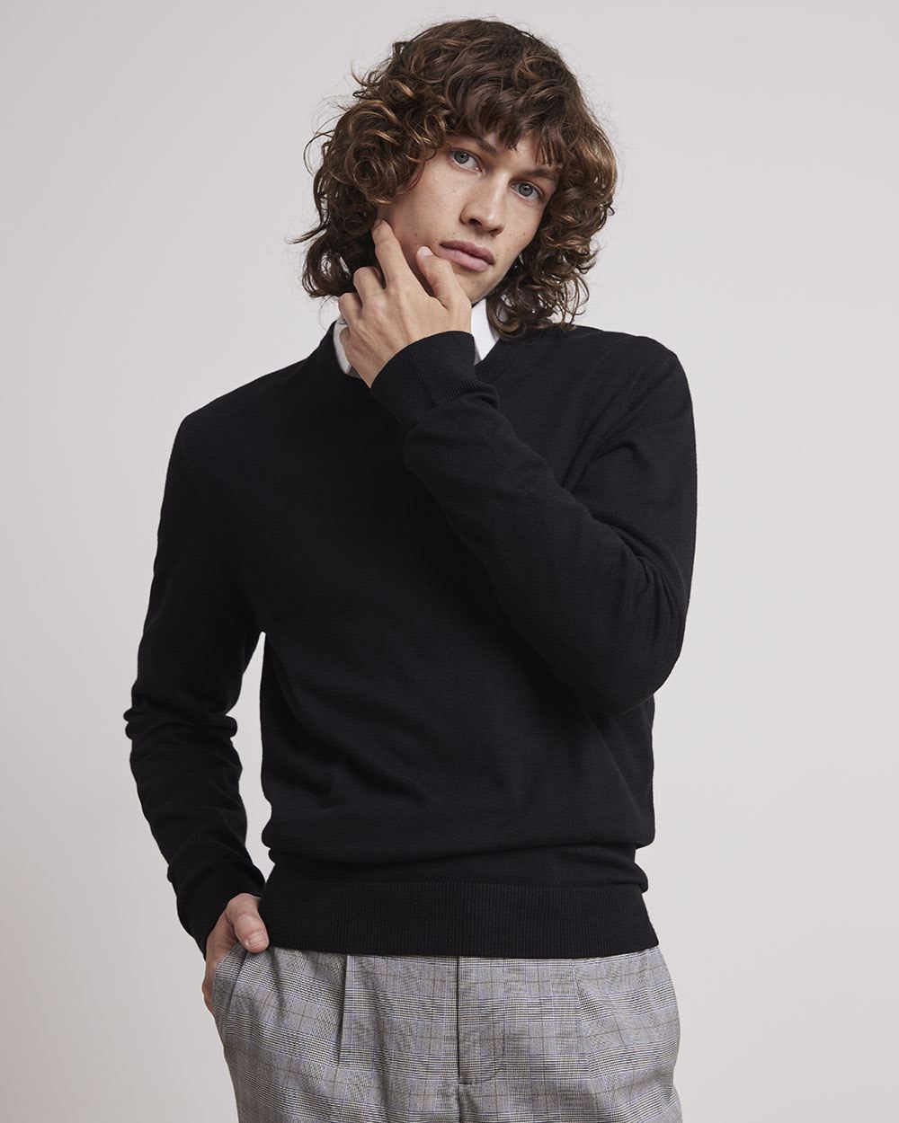 Solid Crew-Neck Sweater