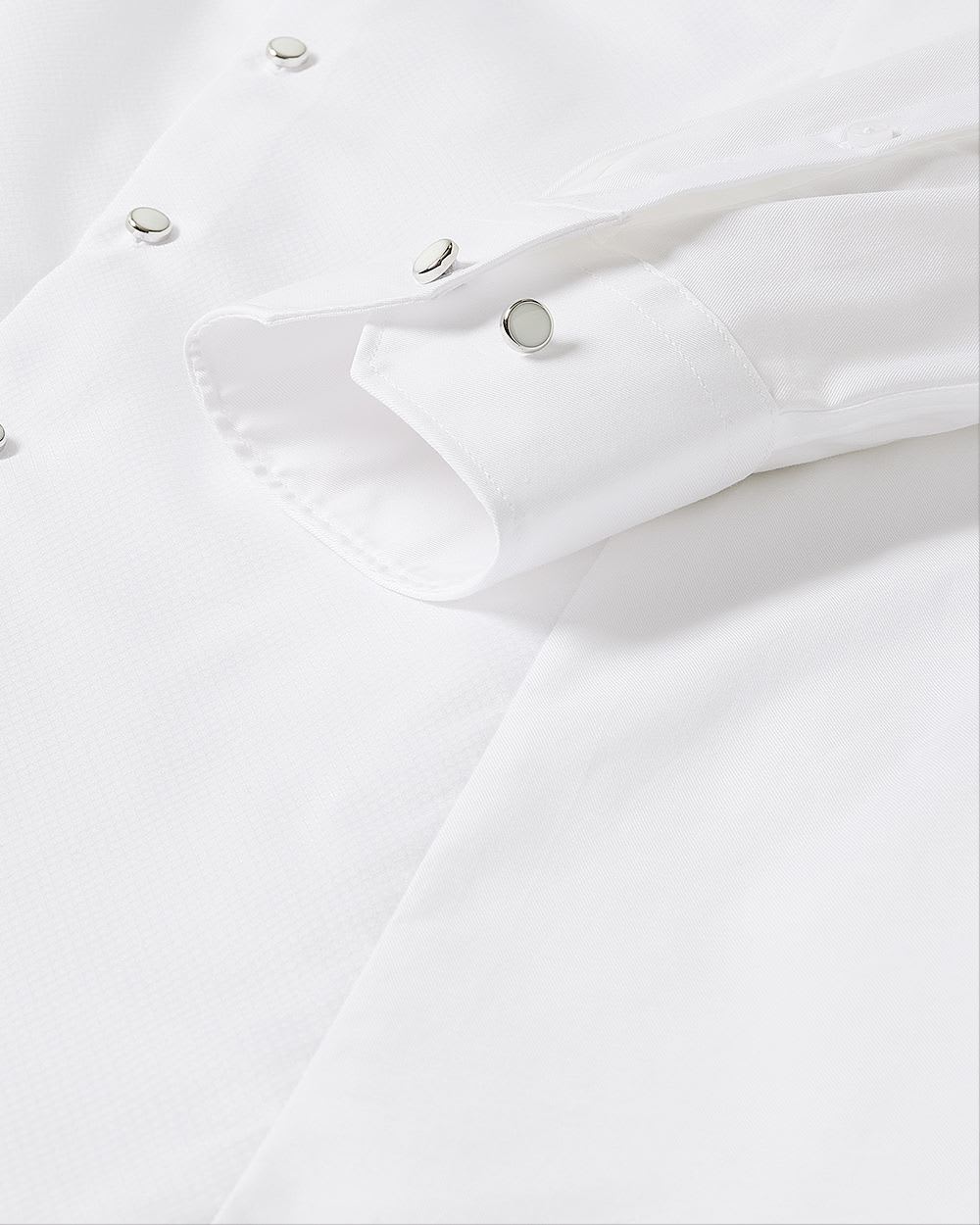 Tailored-Fit Solid Mixed-Media Dress Shirt