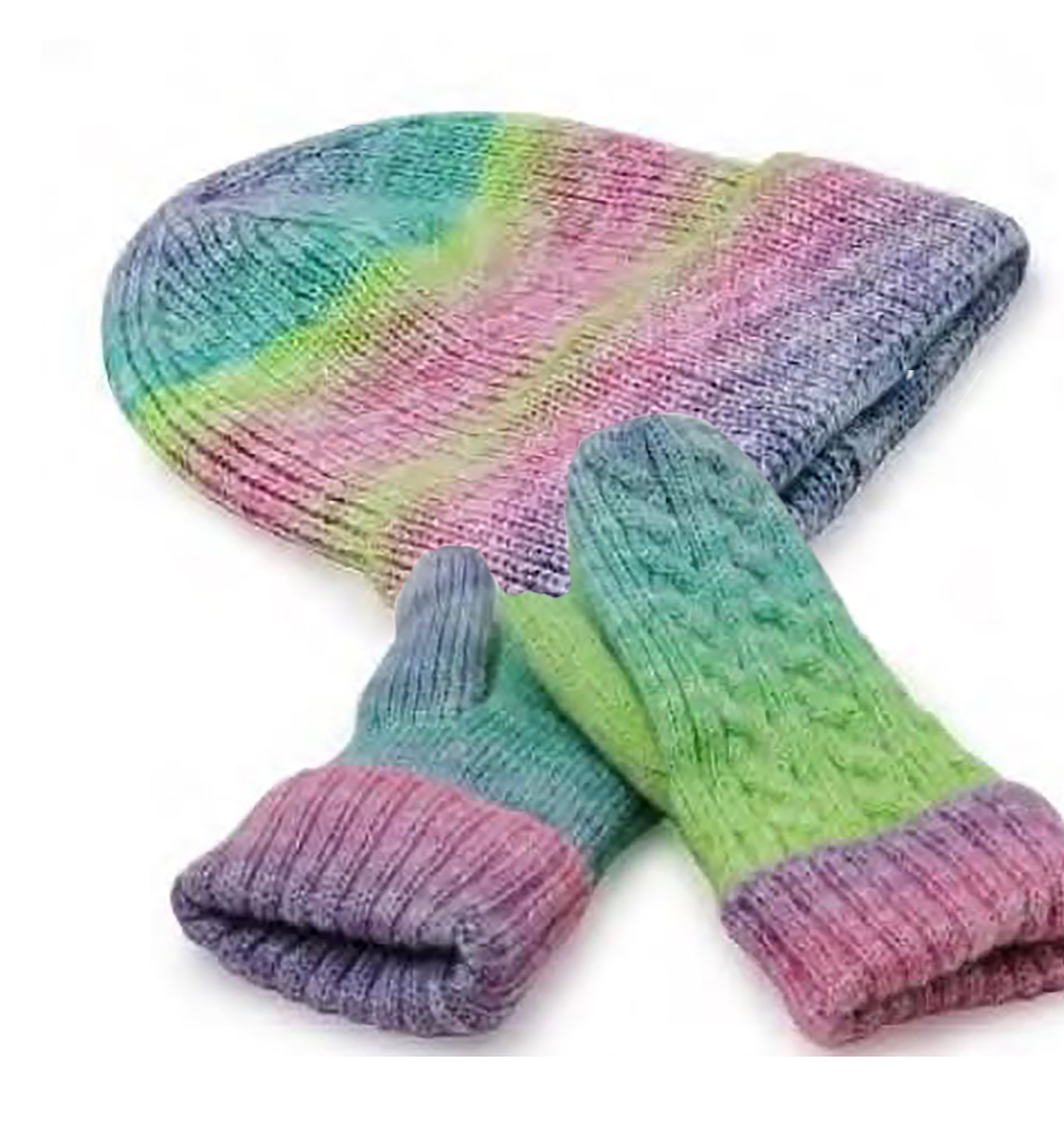 Nicci Ladies - Tye Dye Hat & Mittens Set