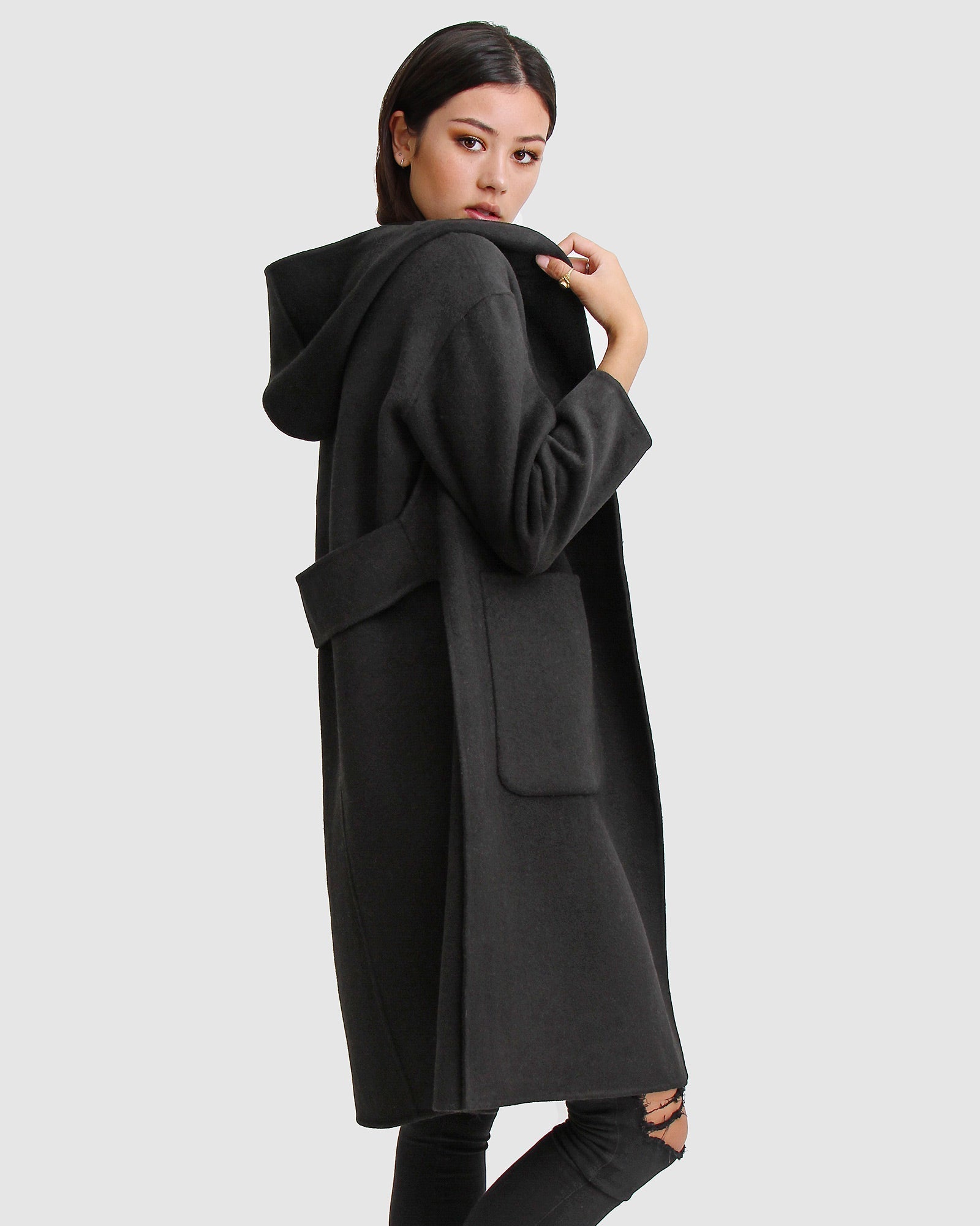 Belle & Bloom Walk This Way Wool Blend Oversized Coat