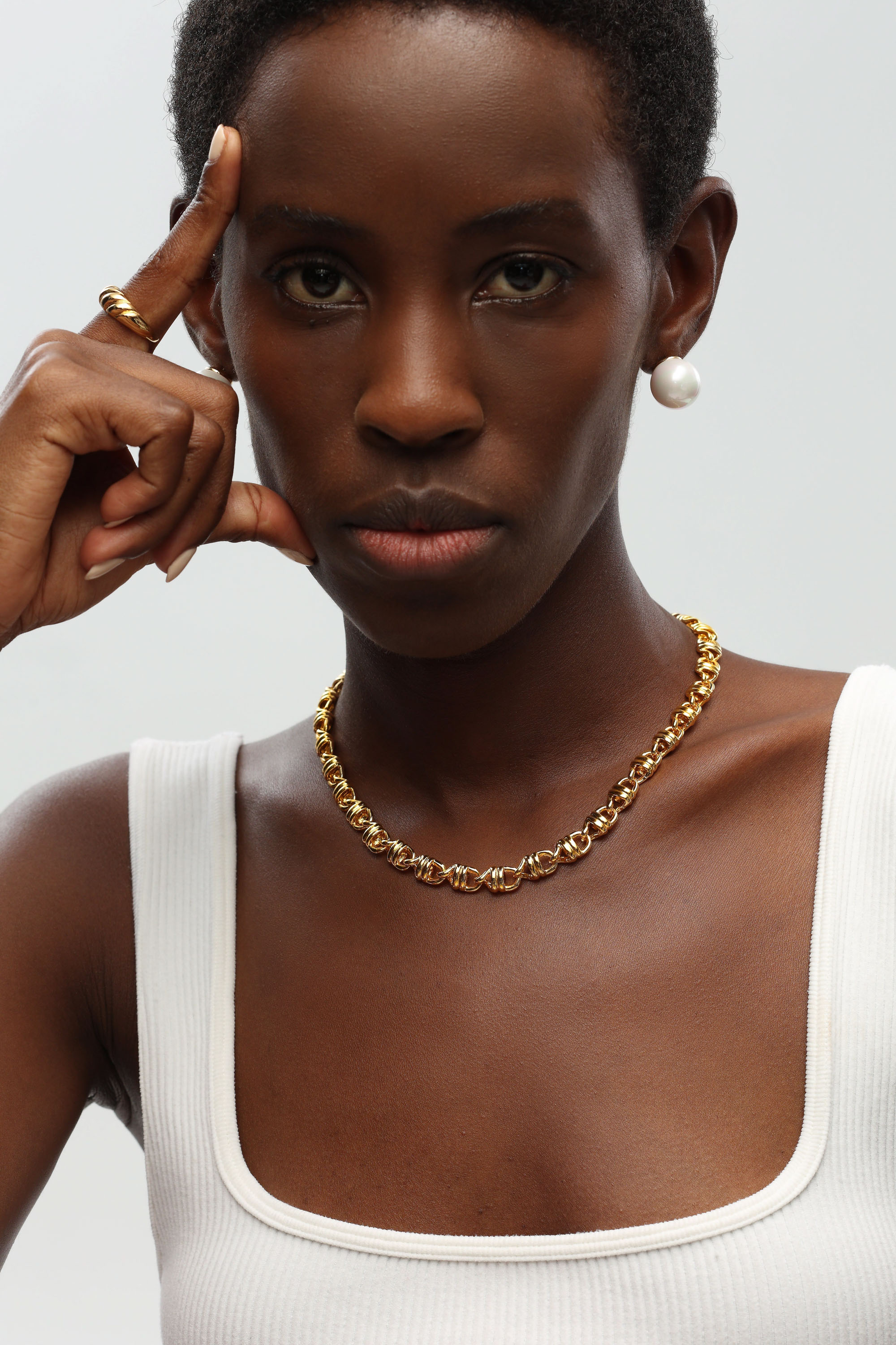 Classicharms-Solid Mariner Anchor Chain Necklace