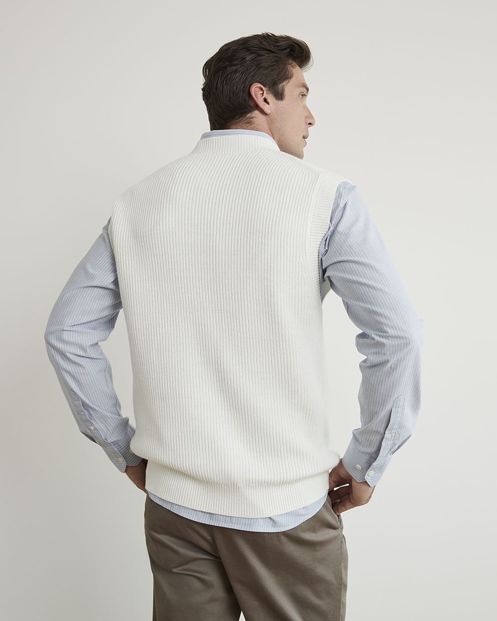 V-Neck Solid Sweater Vest