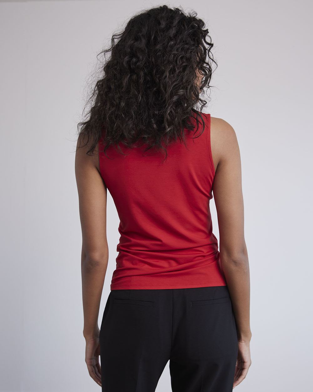 Sleeveless Mock-Neck Bodycon Top