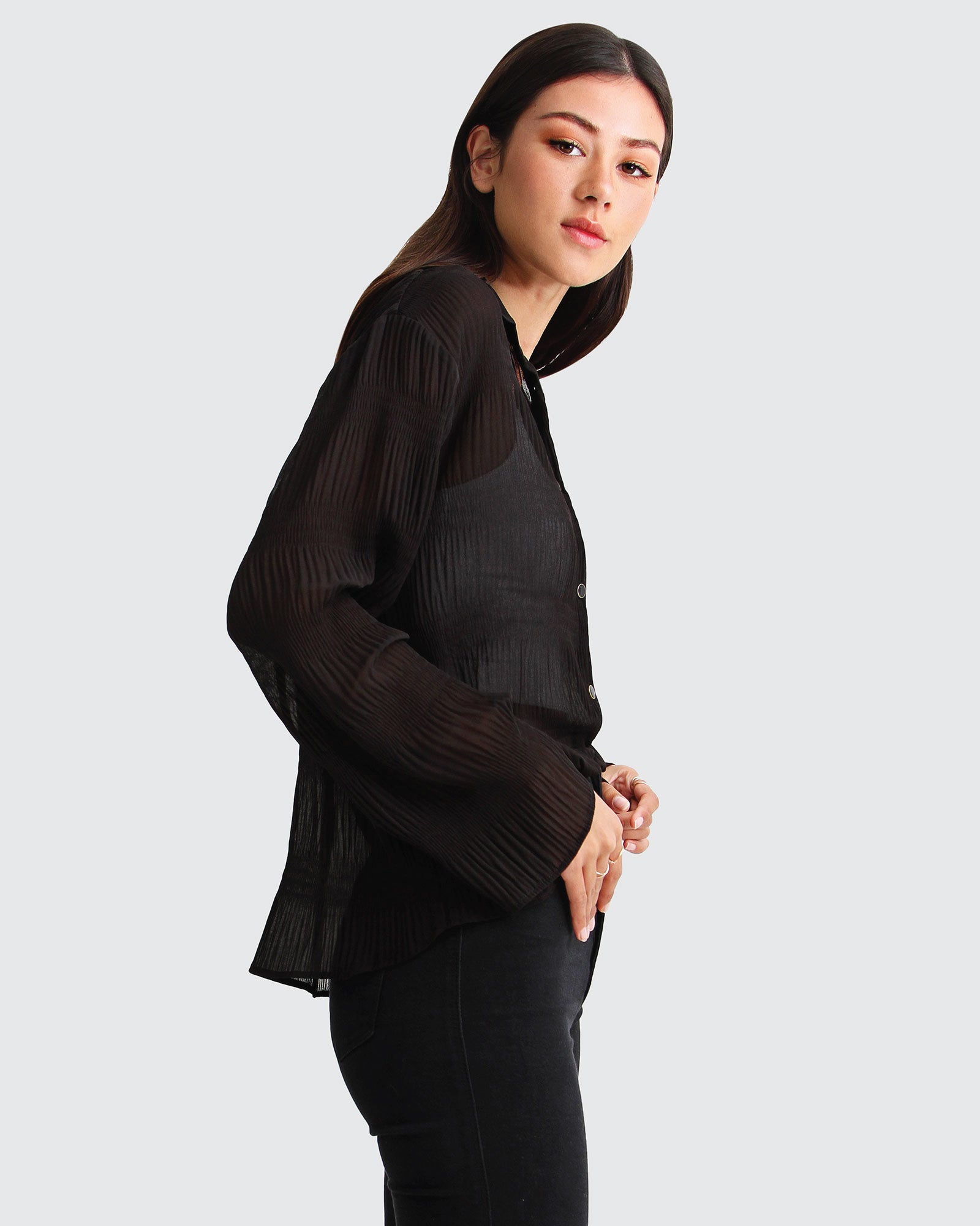 Belle & Bloom Yoko Shirred Chiffon Blouse