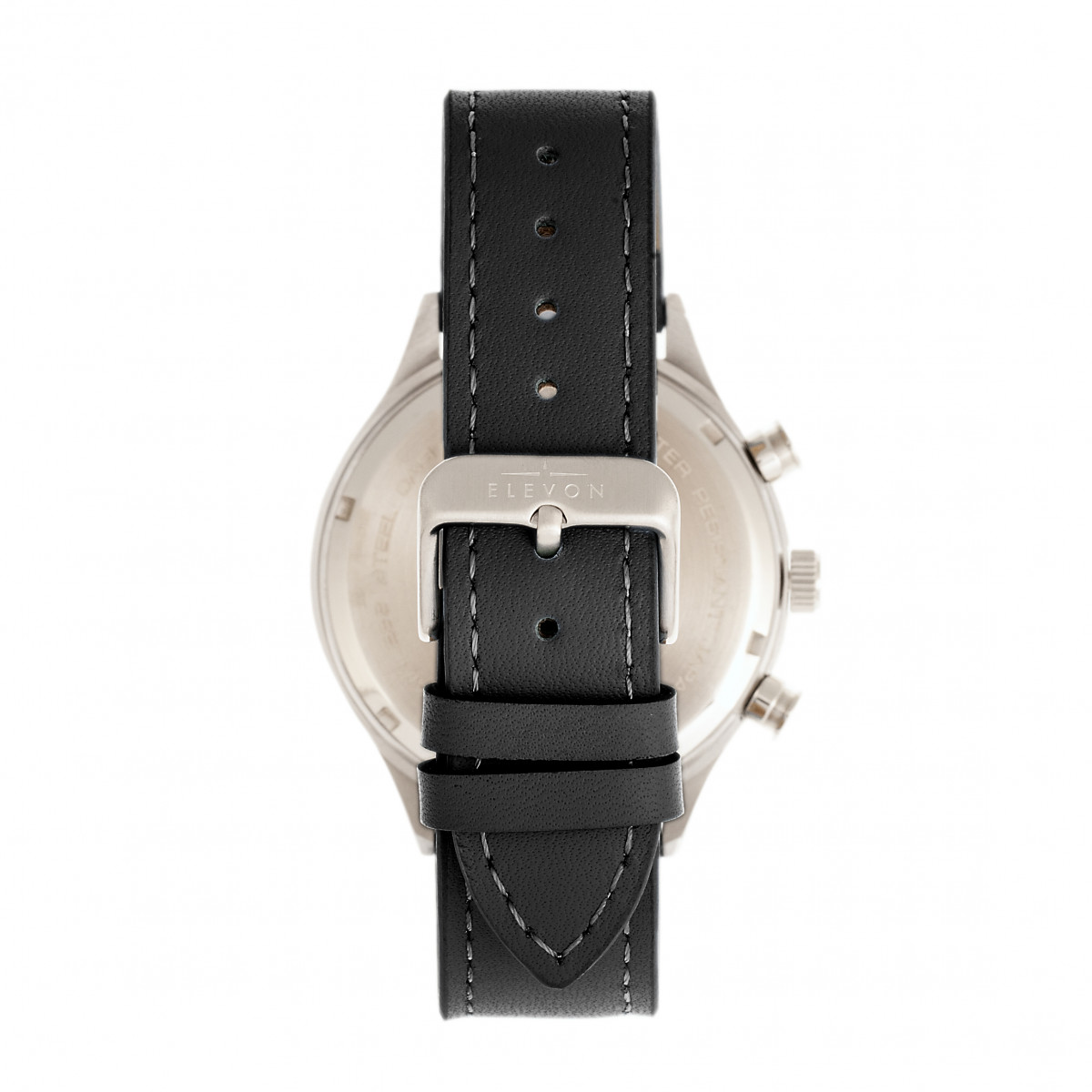 Elevon - Antoine Chronograph Leather-Band Watch w/Date - Black/Silver