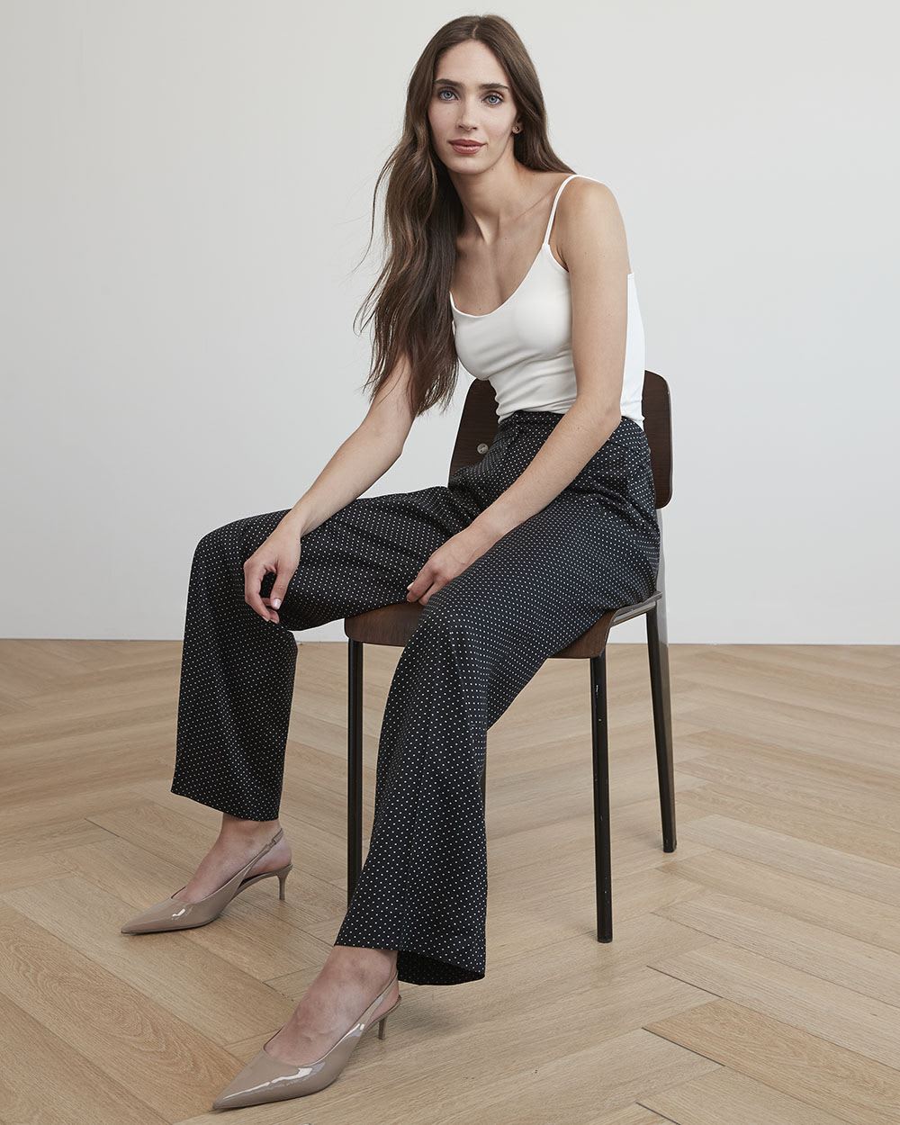 Polka Dot High-Rise Wide-Leg Tencel Pant