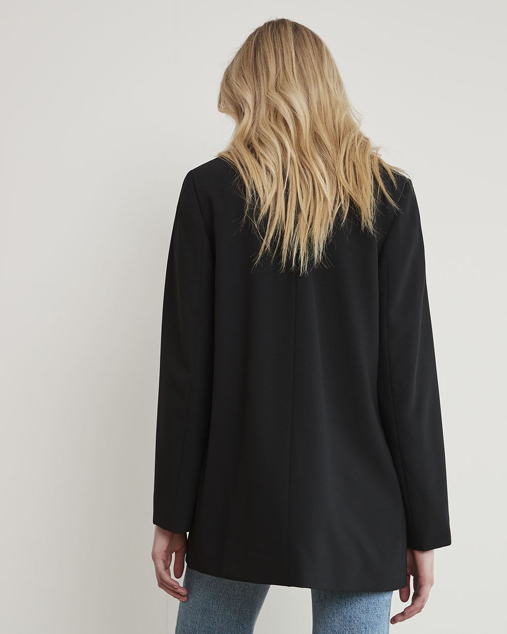 Crepe Open Long Blazer