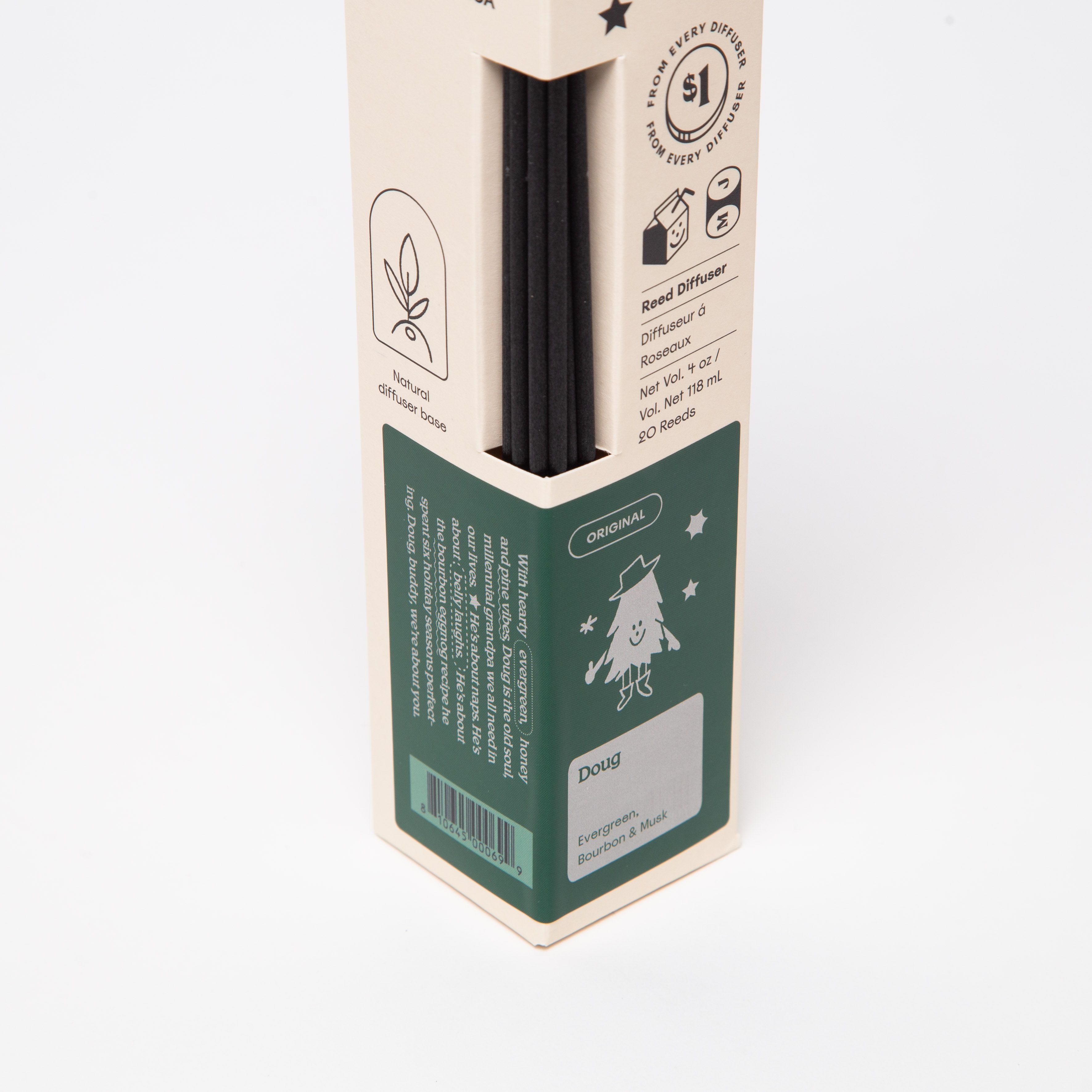 Milk Jar Doug Reed Diffuser | Evergreeen, Bourbon & Musk 4oz