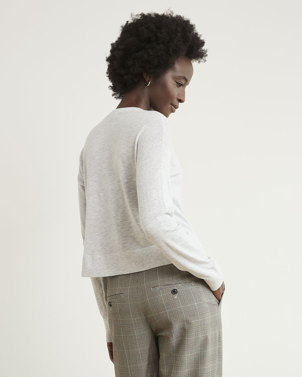 Short Boxy Buttoned-Down Cardigan