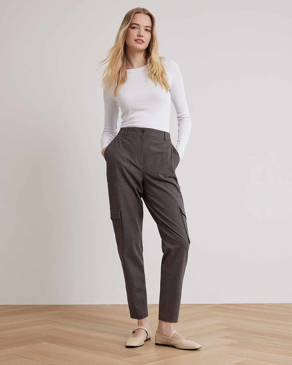 Fitted Ribbed Long-Sleeve Crew-Neck Tee