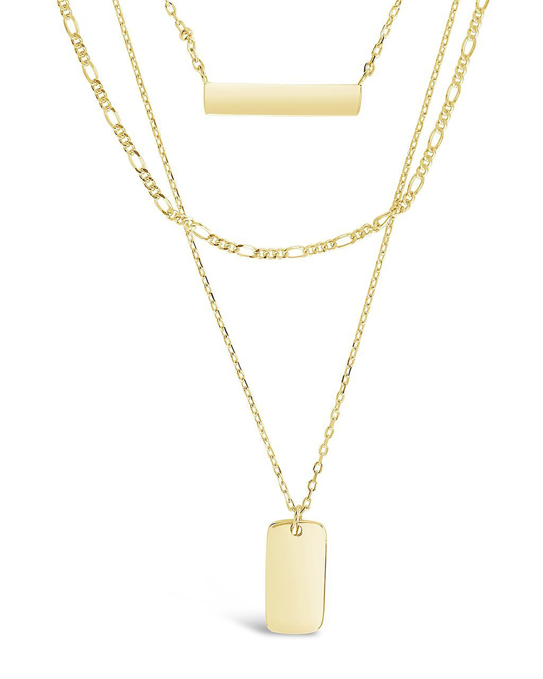 Sterling Forever - Triple Layered Bar Necklace
