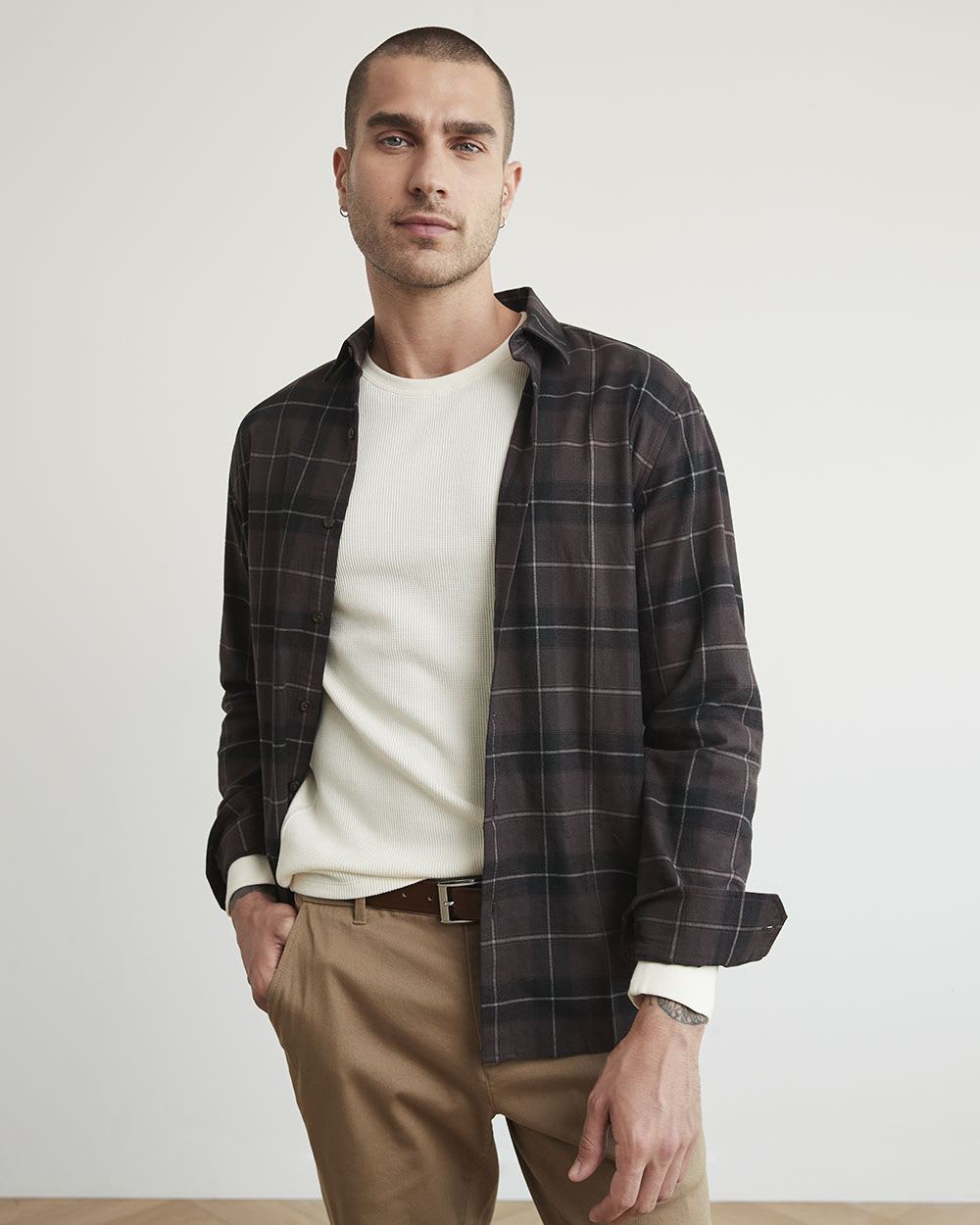 Regular-Fit Plaid Flannel Shirt