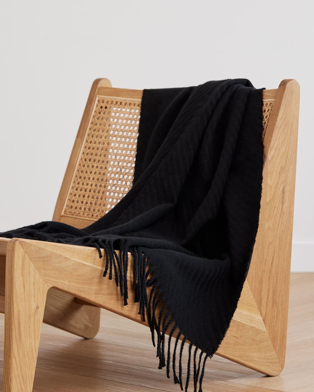 Solid Blanket Scarf with Fringes