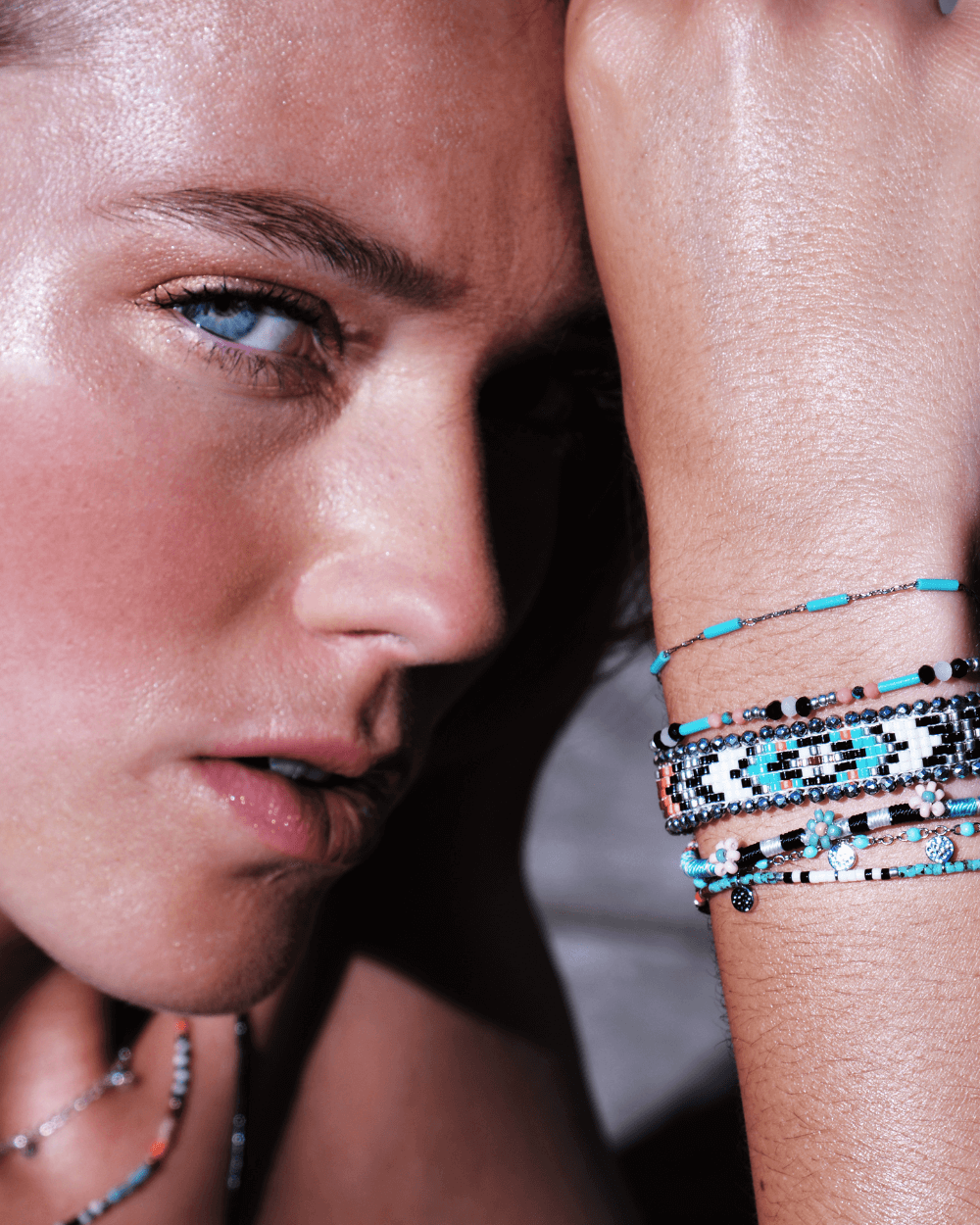 LIBERTAD Hipanema Turquoise & Silver Cuff Bracelet