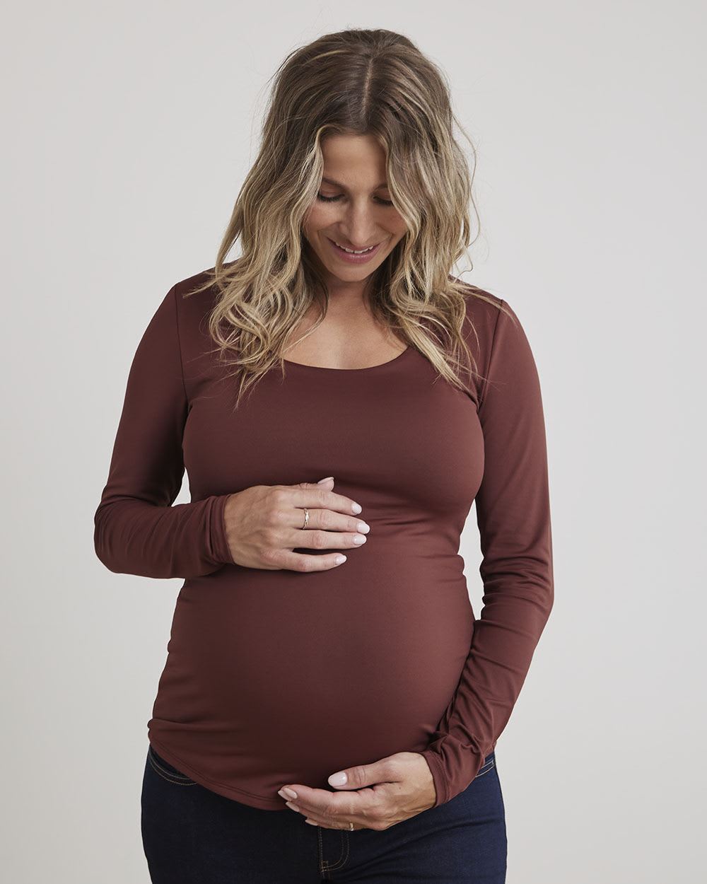 Long-Sleeve Scoop-Neck Top - Thyme Maternity