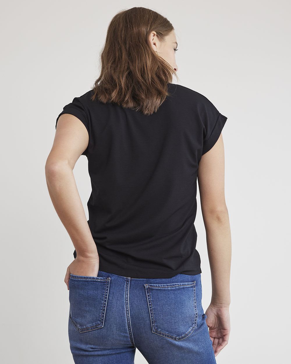 Relaxed-Fit Extended-Sleeve V-Neck T-Shirt