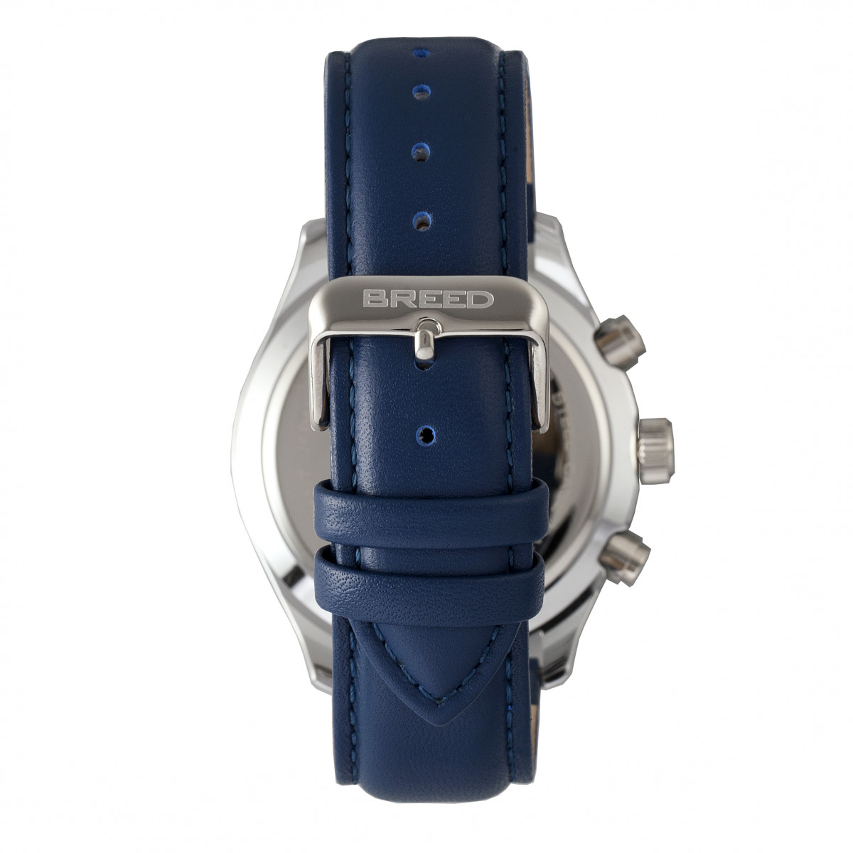 Breed - Maverick Chronograph Leather-Band Watch w/Date - Silver/Olive