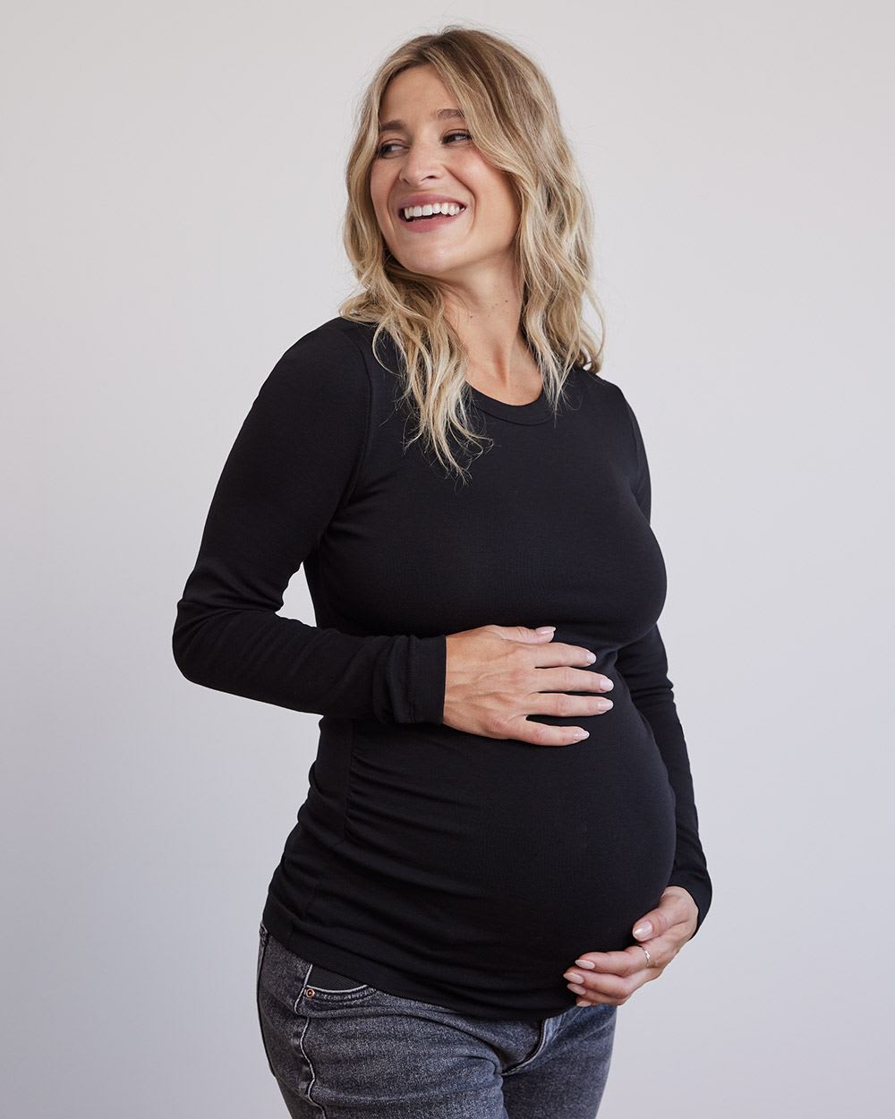 Long-Sleeve Crew-Neck Top - Thyme Maternity