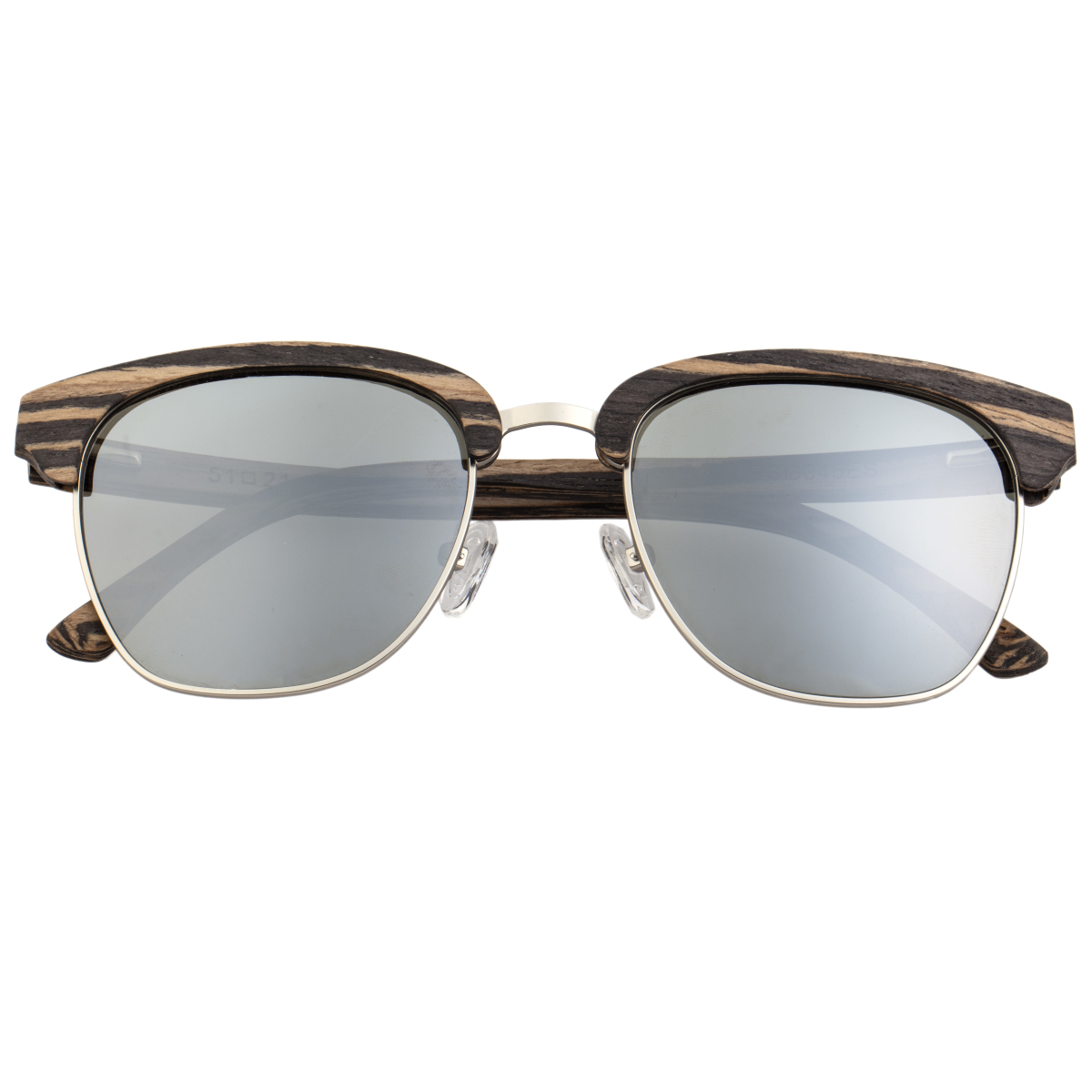 Earth Wood - Sassel Polarized Sunglasses - Ebony/Silver