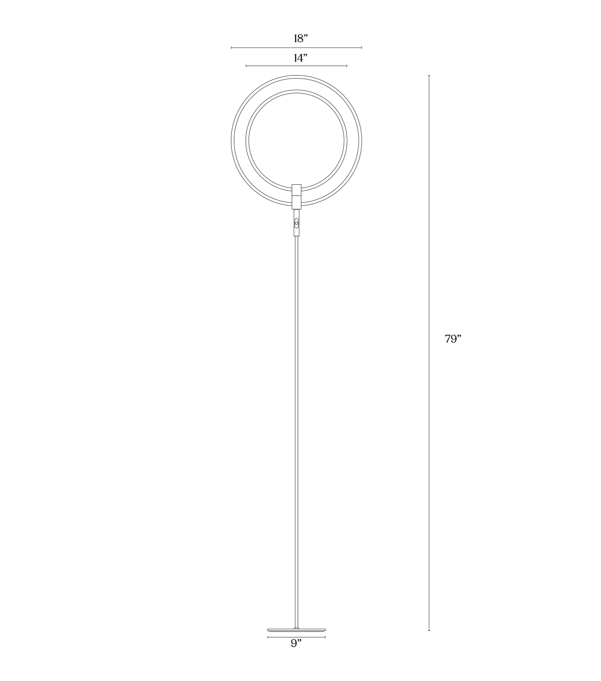 Eclipse Led Torchiere Floor Lamp With Adjustable Rings