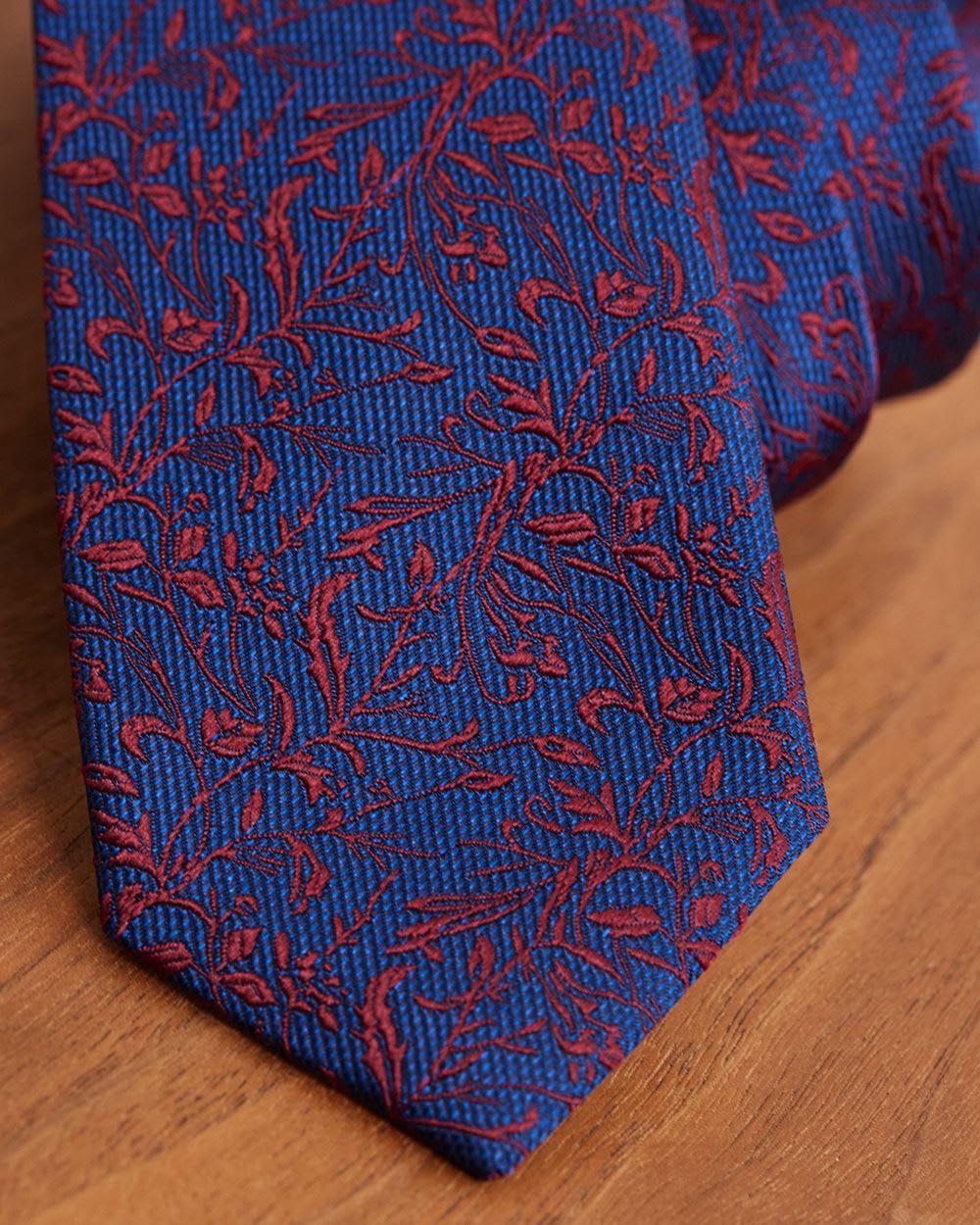 Navy Floral Skinny Tie