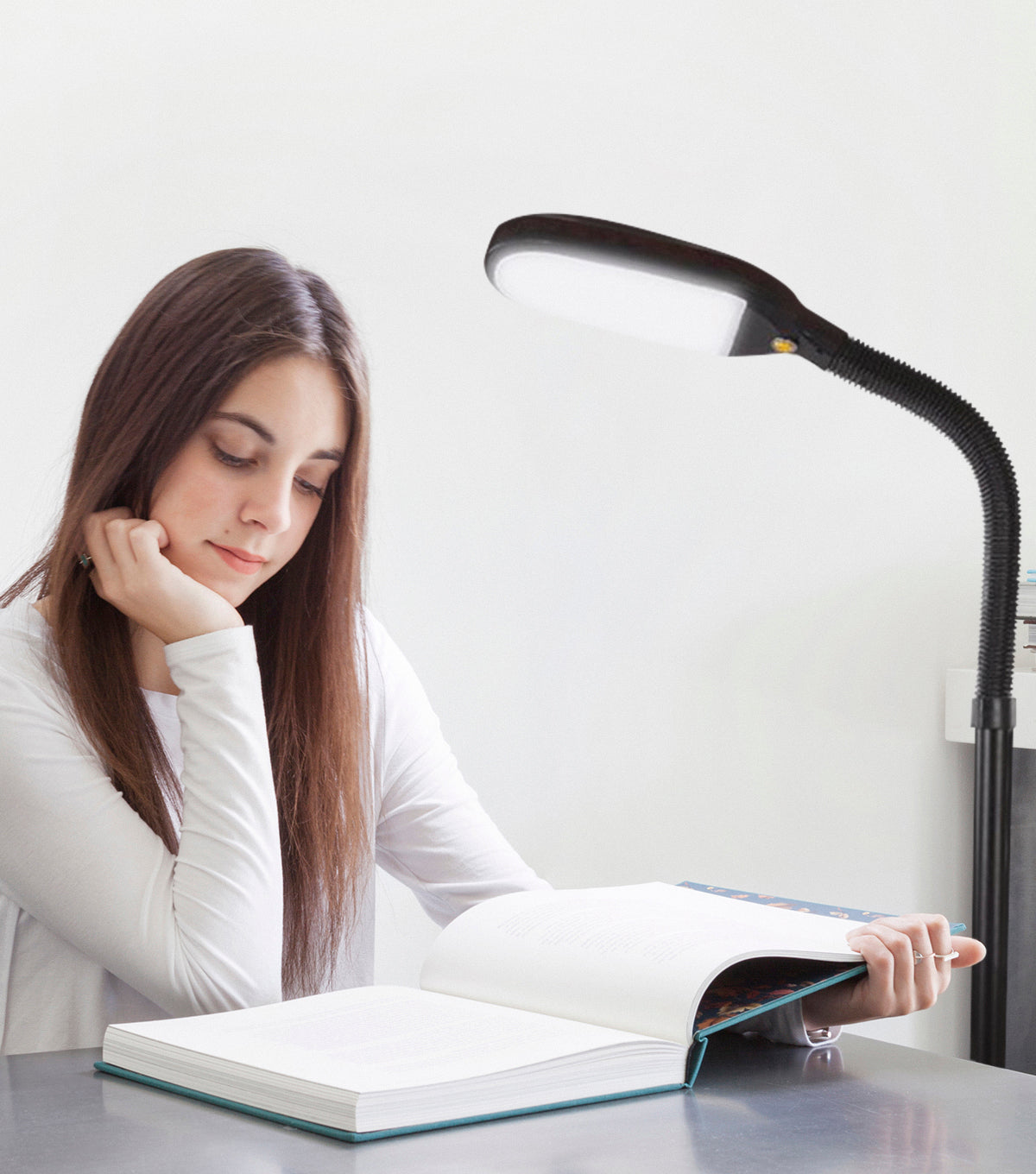 Litespan Led Gooseneck Floor Lamp With Adjustable Head