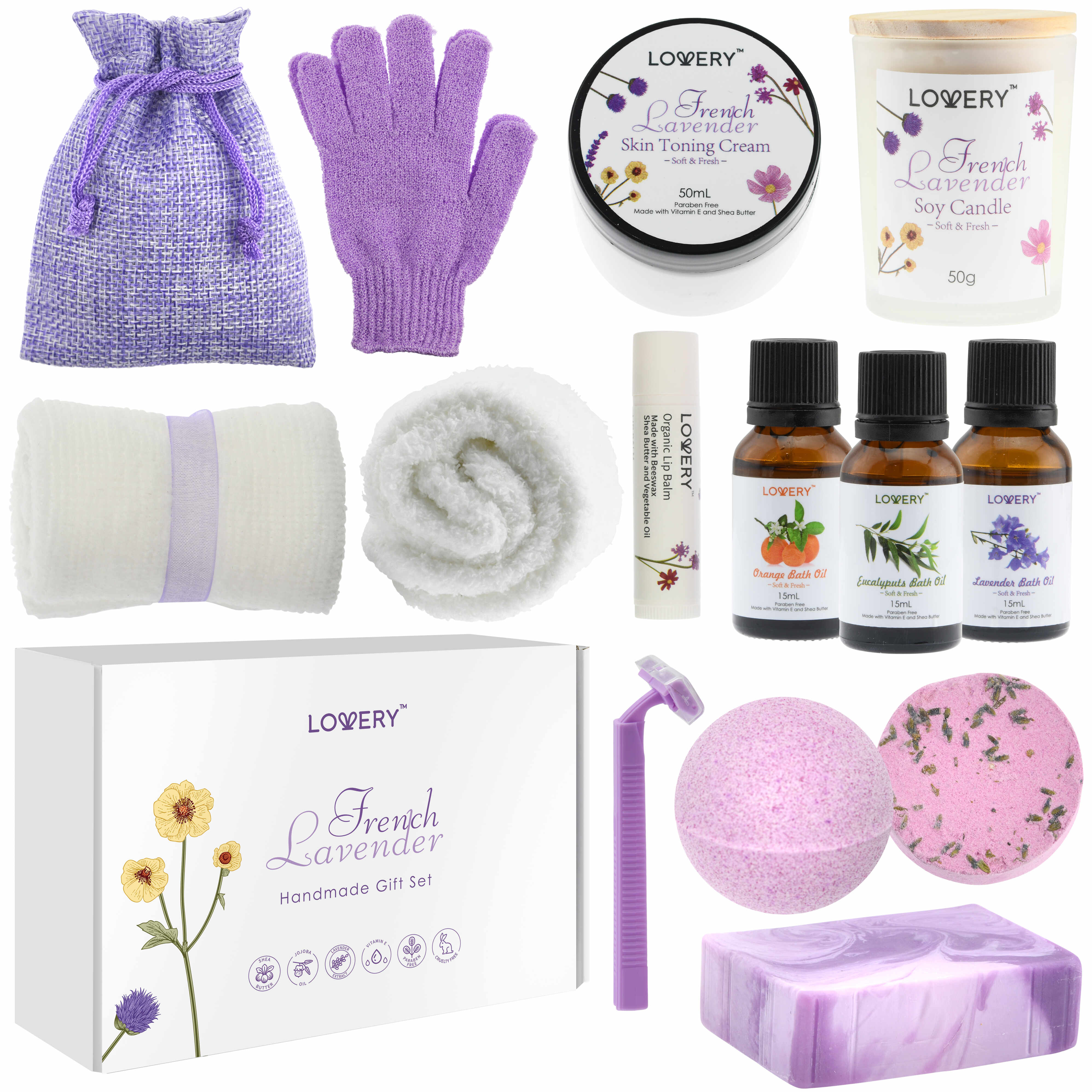 Lovery French Lavender Handmade Gift Box, 18 Piece