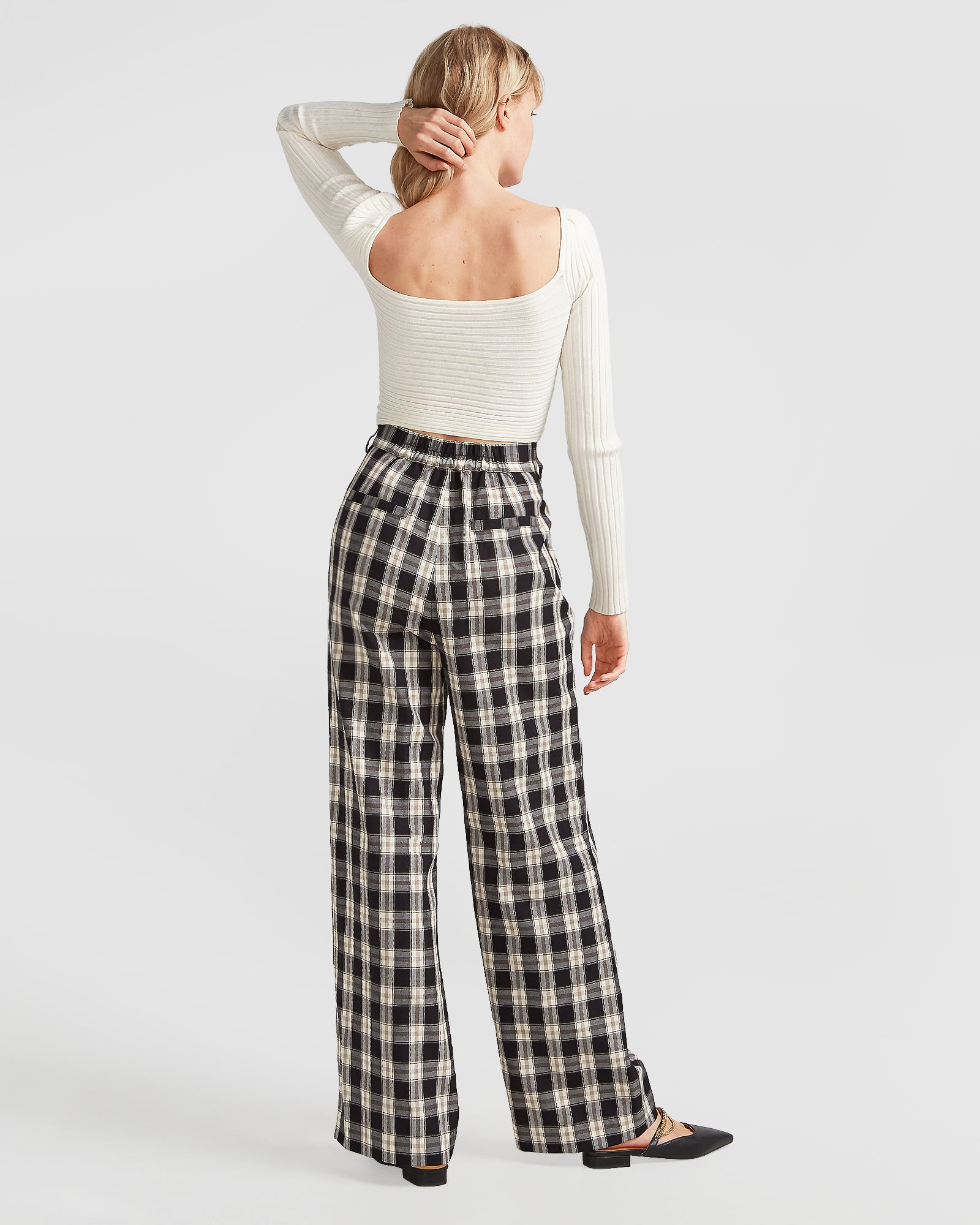 Belle & Bloom Dominoes Wide Leg Check Pant