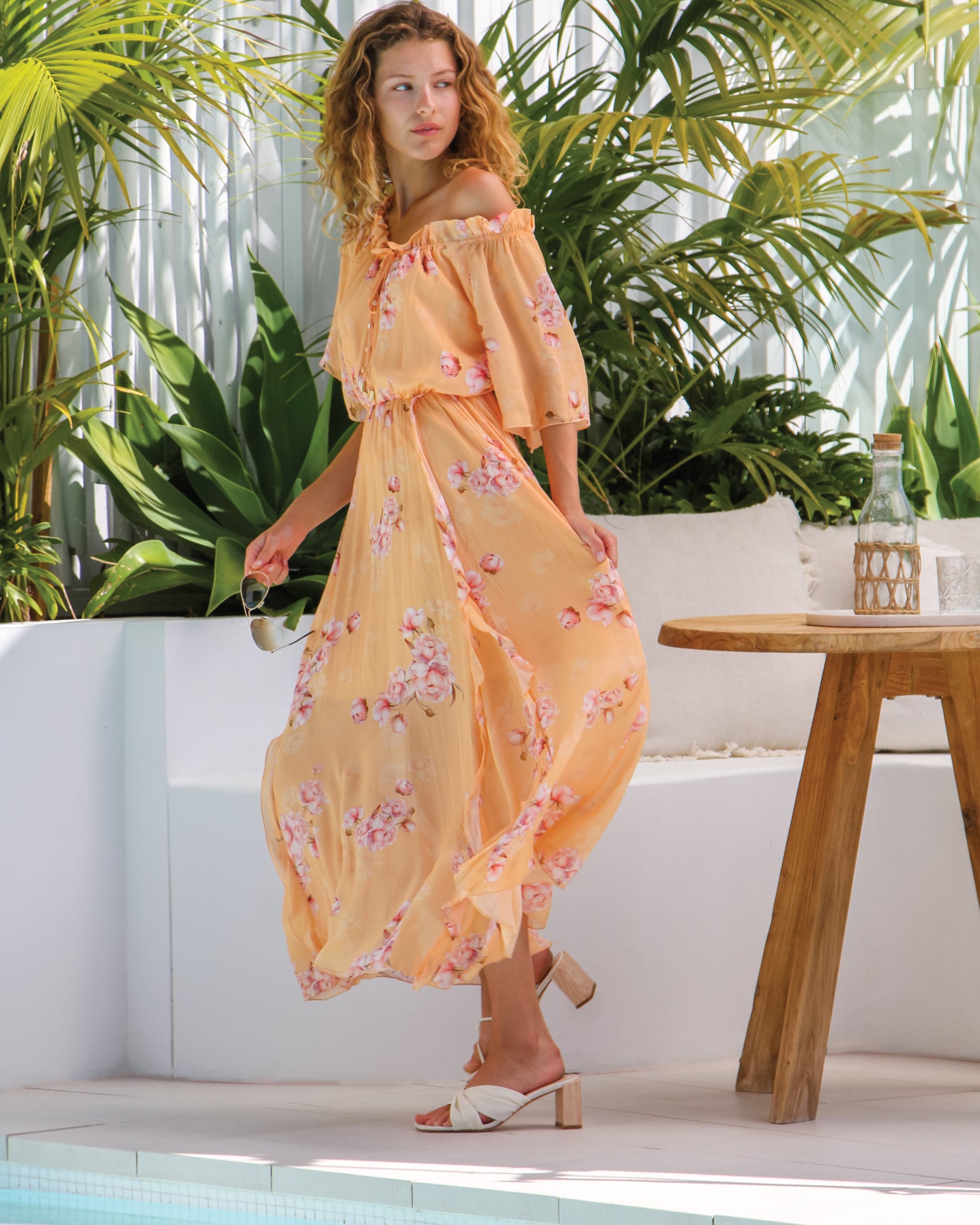 Belle & Bloom Amour Amour Ruffled Midi Dress