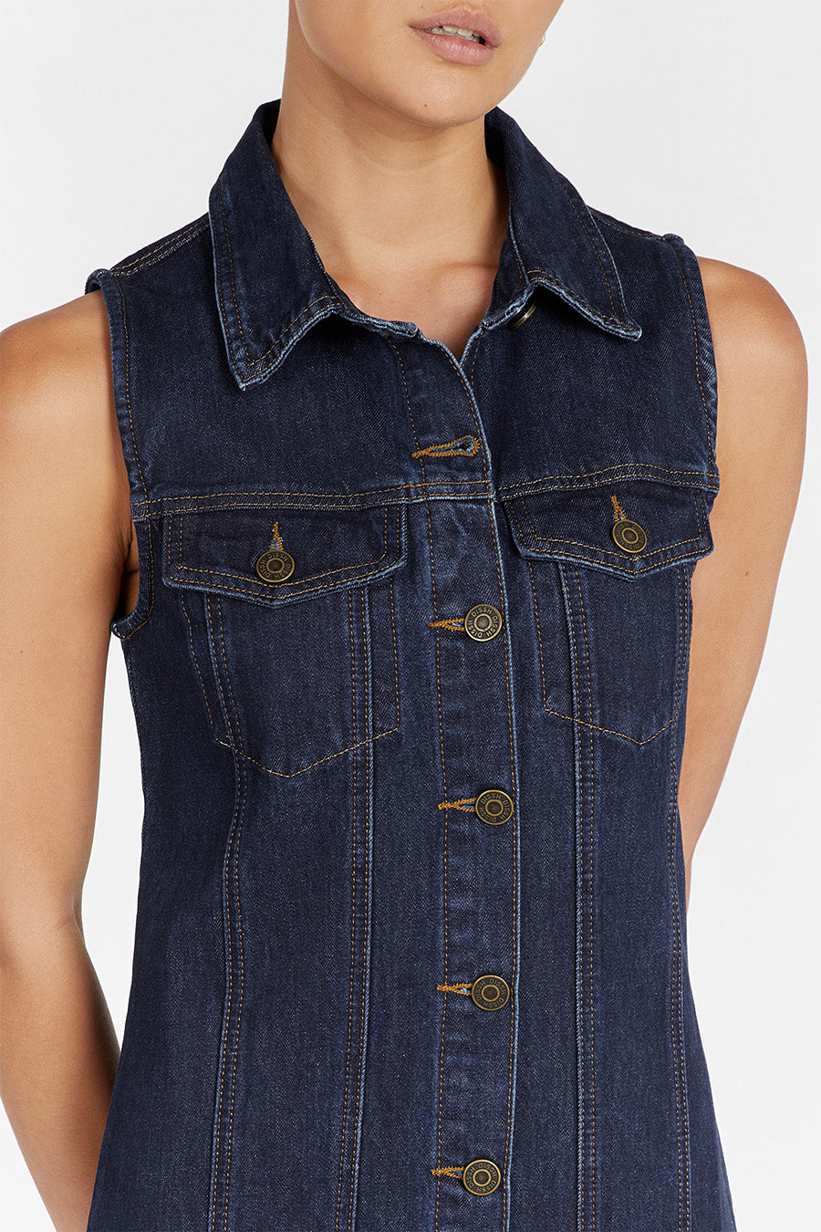 LENNON INDIGO DENIM MIDI DRESS