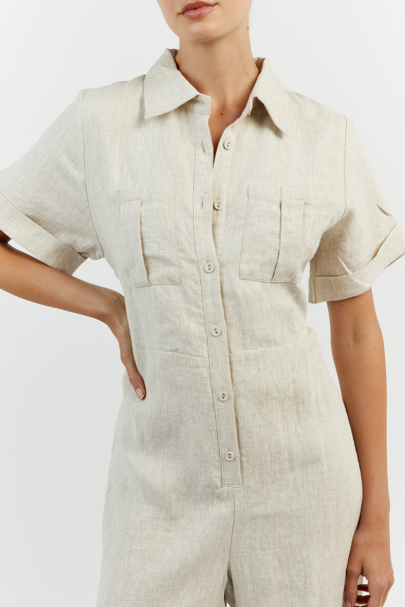 LILY NATURAL LINEN BOILER SUIT