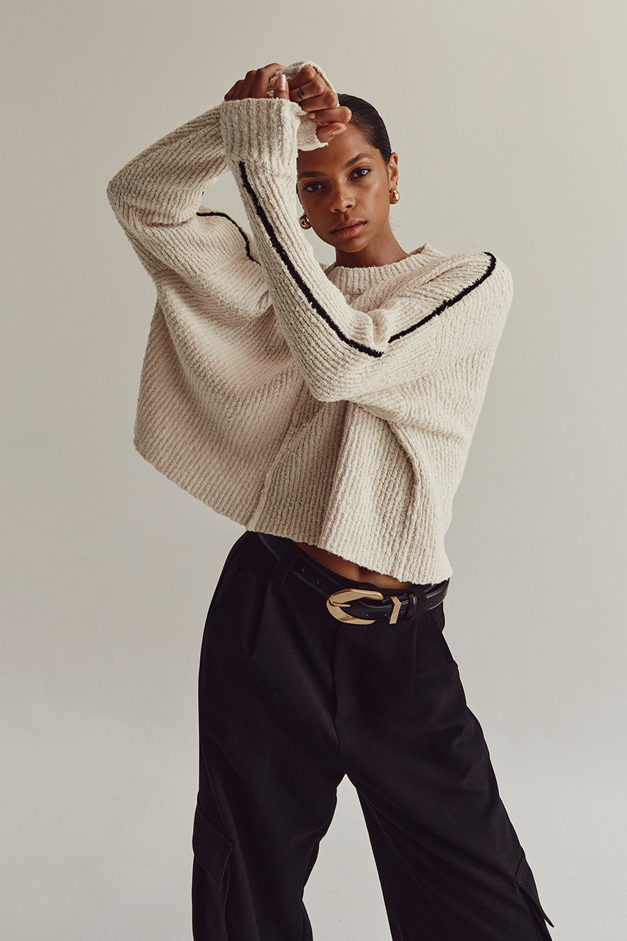 DAKOTA CREAM BOUCLE CROP JUMPER