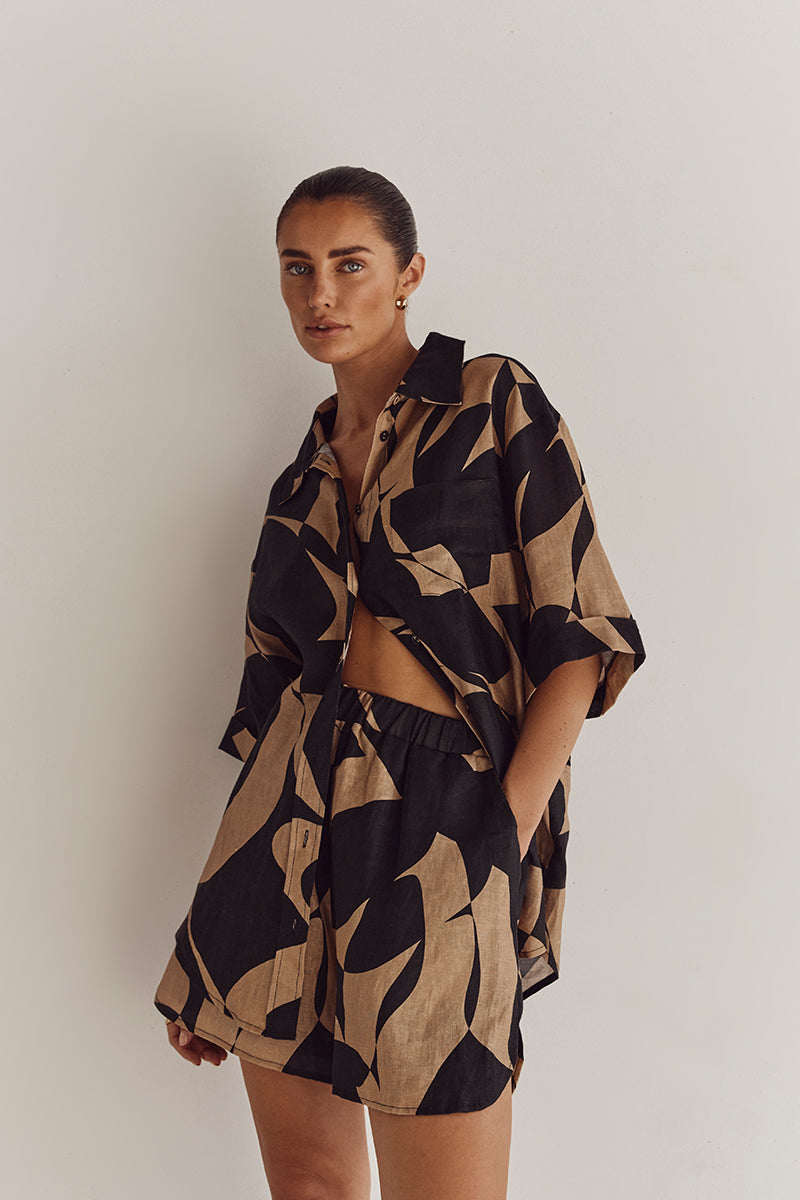 MAPLE CAMEL LINEN SHIRT
