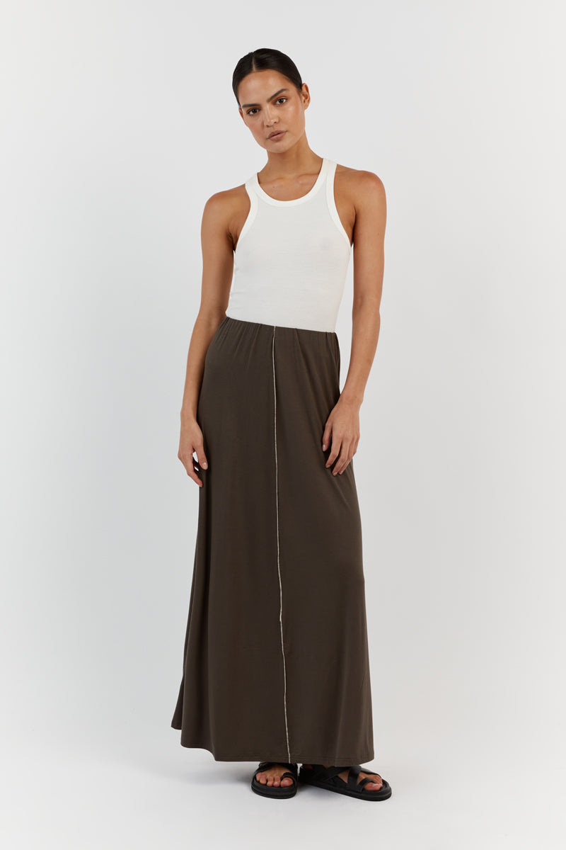 SOHO OLIVE MIDI SKIRT
