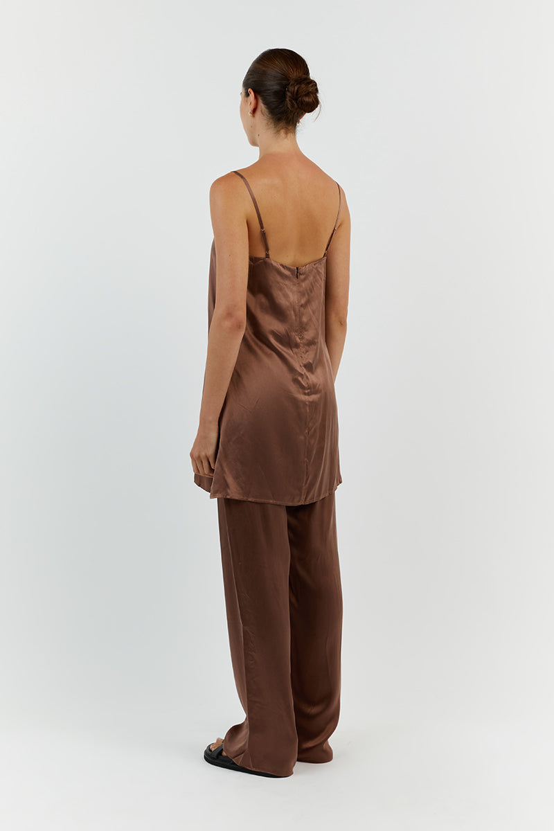 EVANS CHOCOLATE SILK PANT