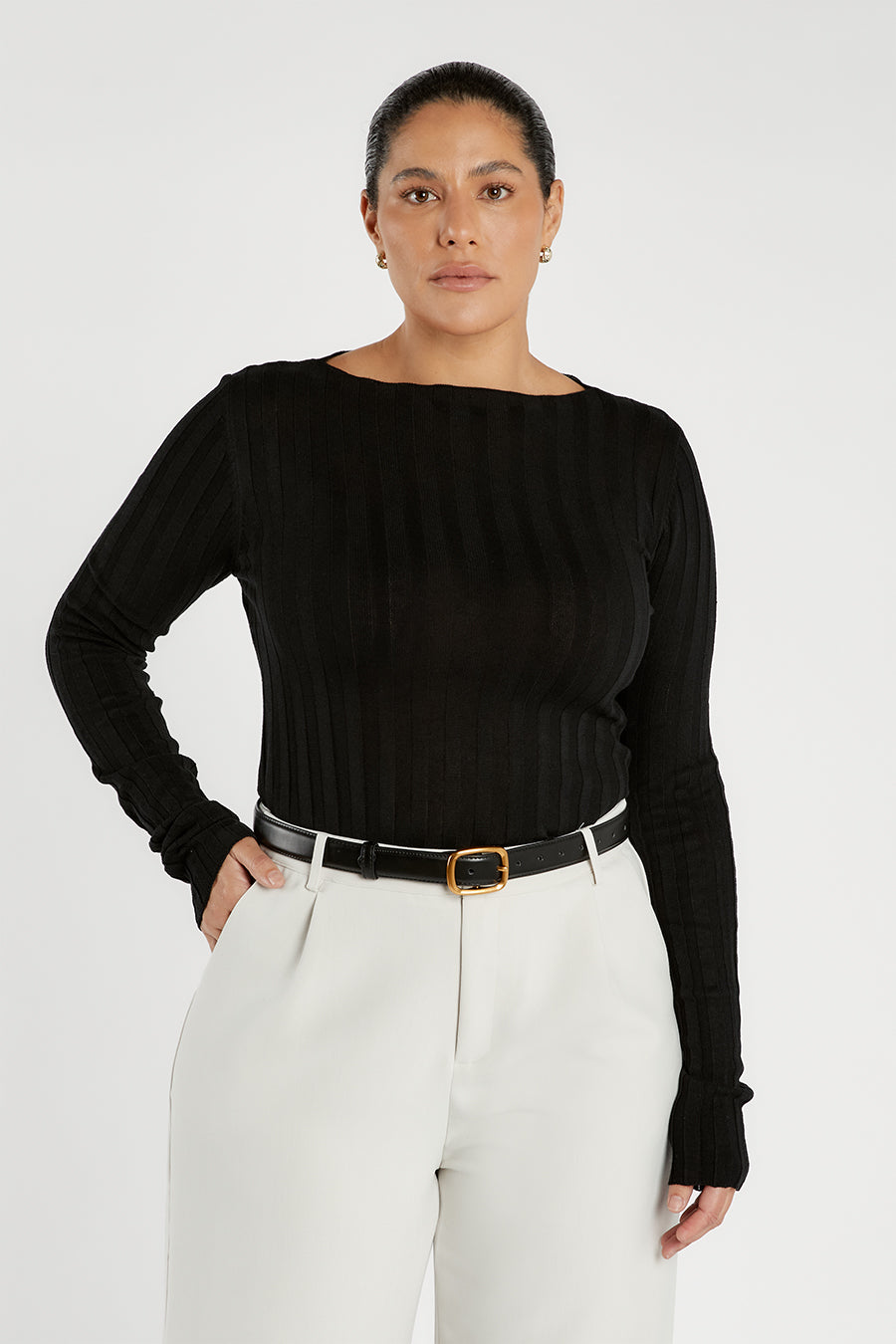GOLDIE BLACK LONG SLEEVE TOP