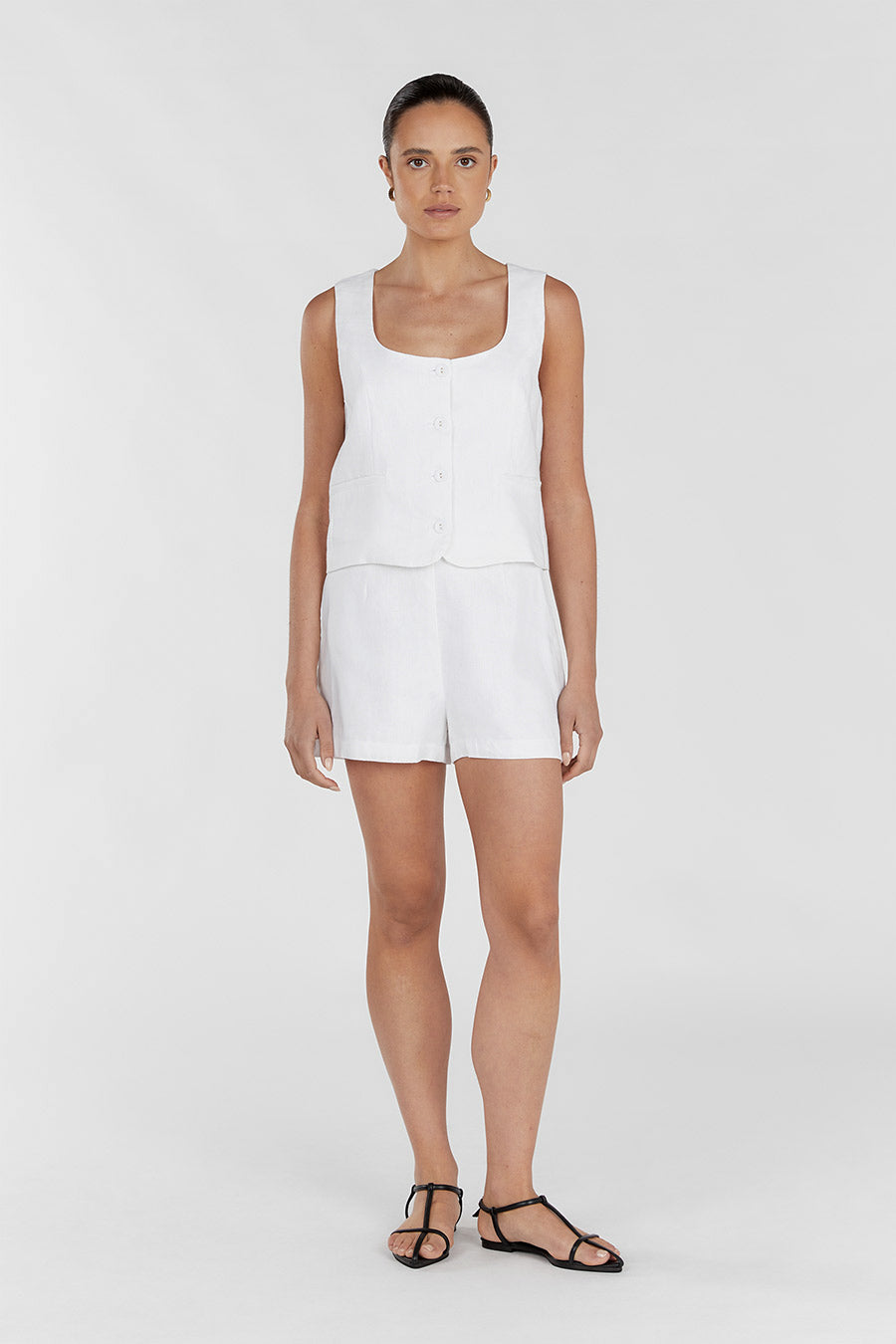 JESSIE WHITE LINEN SHORT