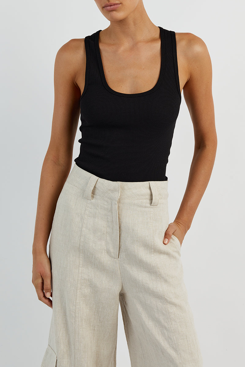 ISLA NATURAL LINEN WIDE LEG PANT